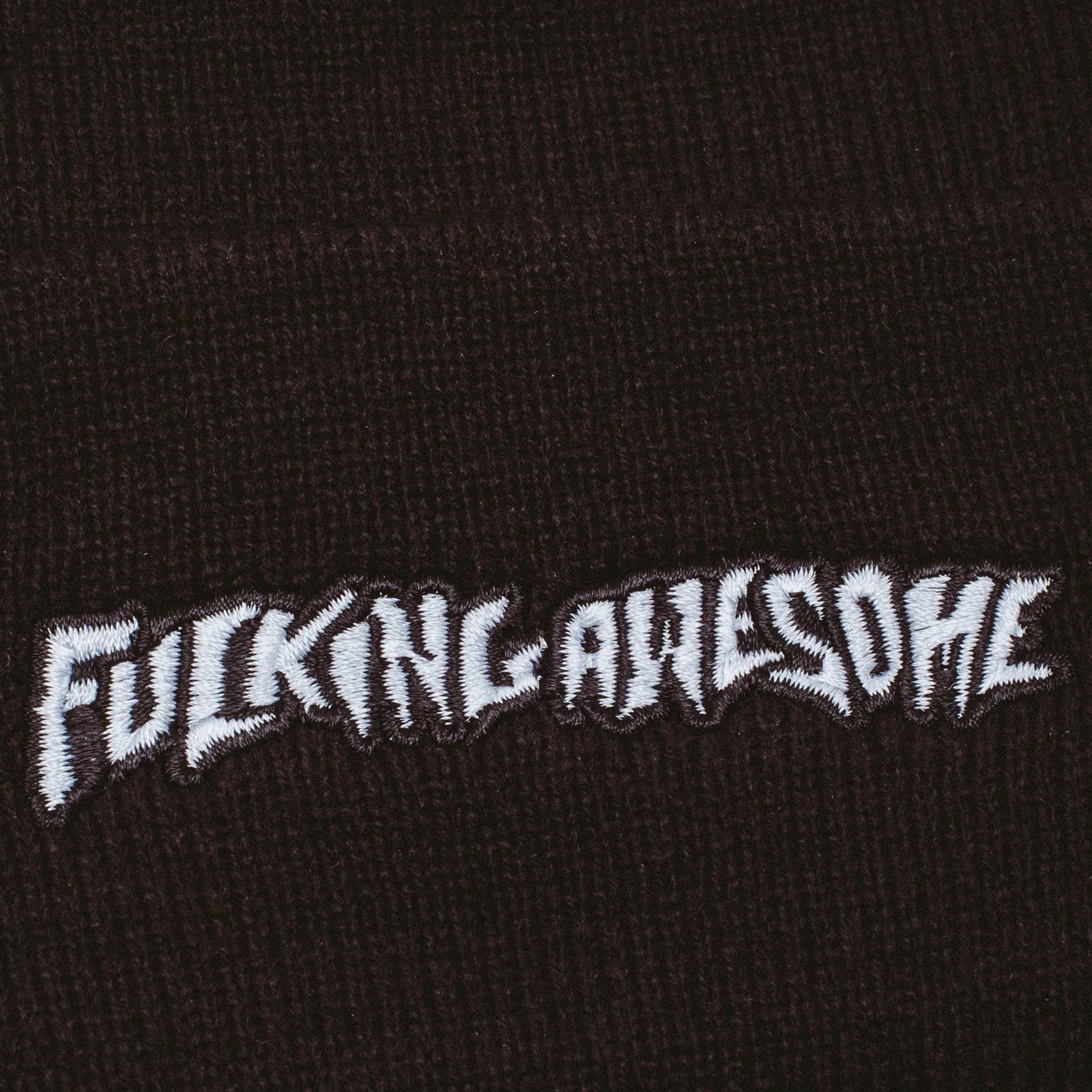 Little Stamp Embroidery Beanie, Black - Image 2