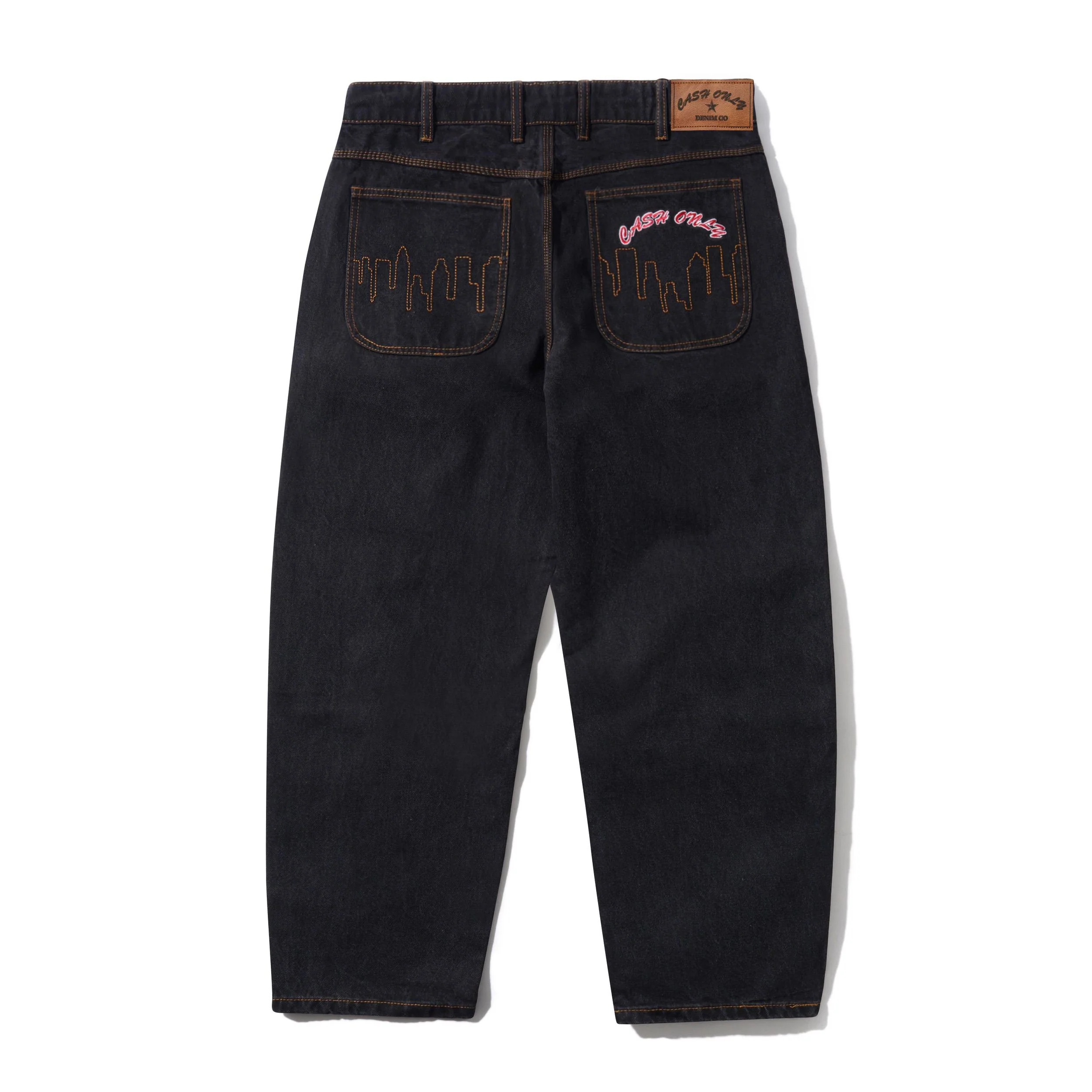 Logo Baggy Denim Jeans, Washed Black - Image 2
