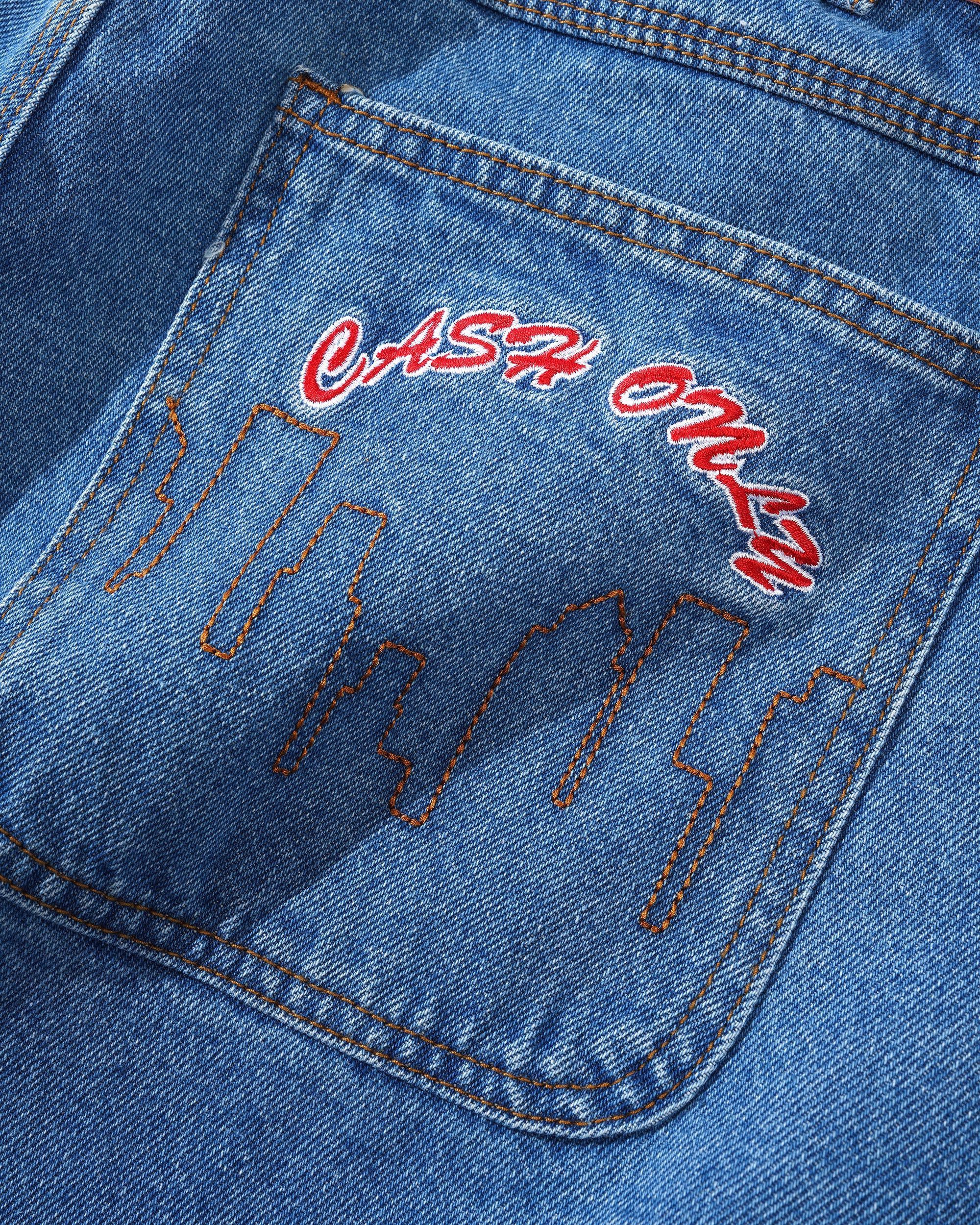 Logo Baggy Denim Jeans, Washed Indigo - Image 4