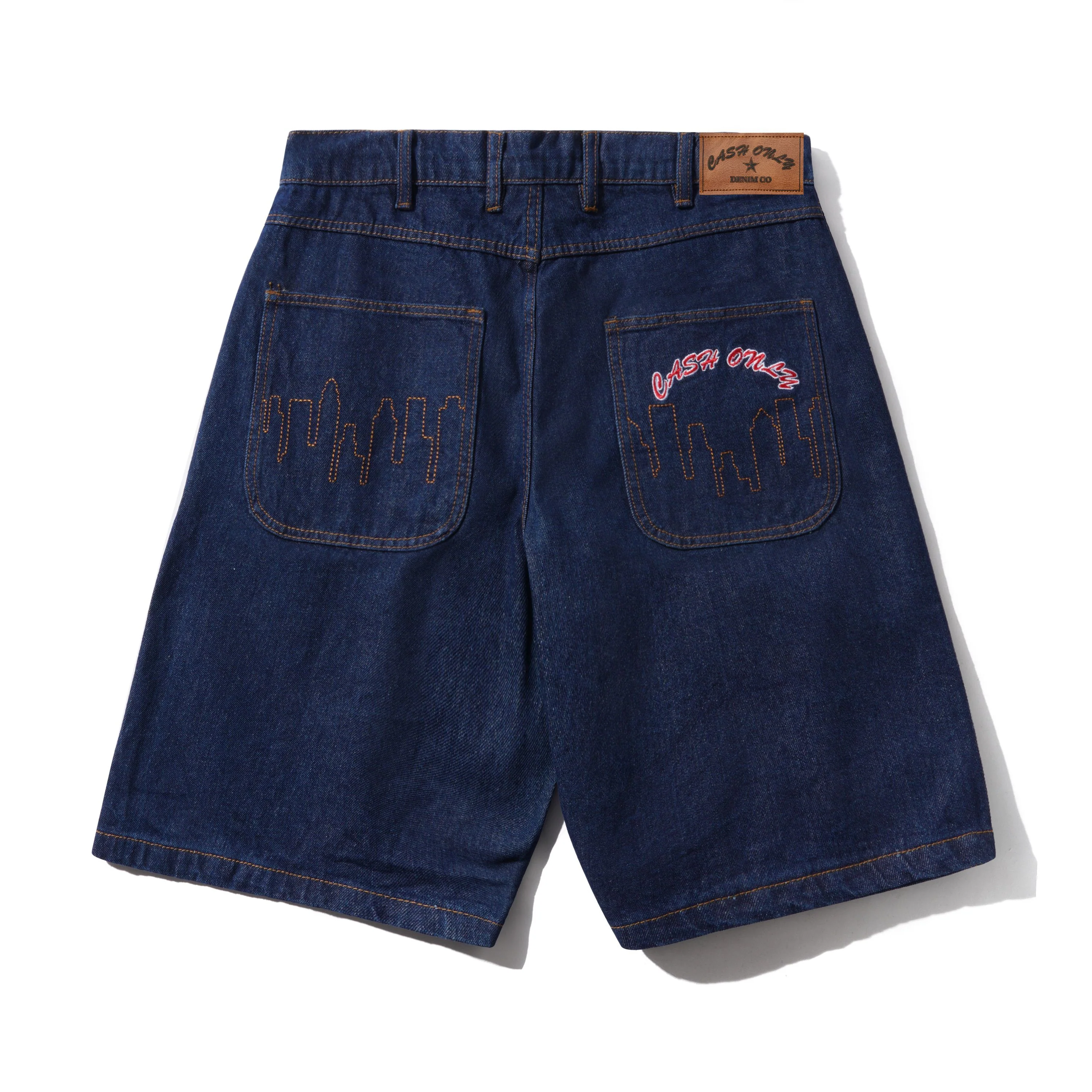Logo Denim Shorts, Raw Indigo - Image 2