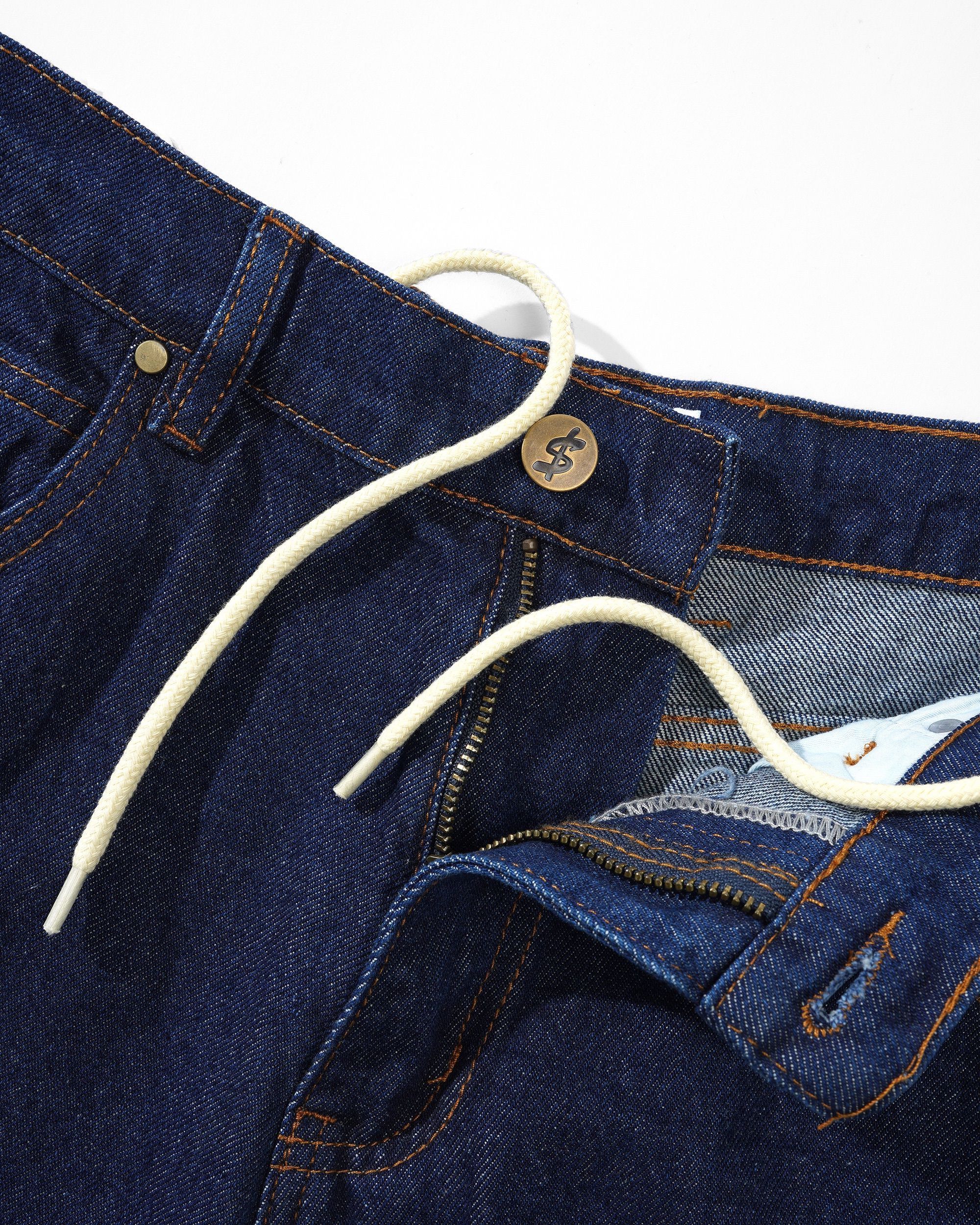 Logo Denim Shorts, Raw Indigo - Image 3