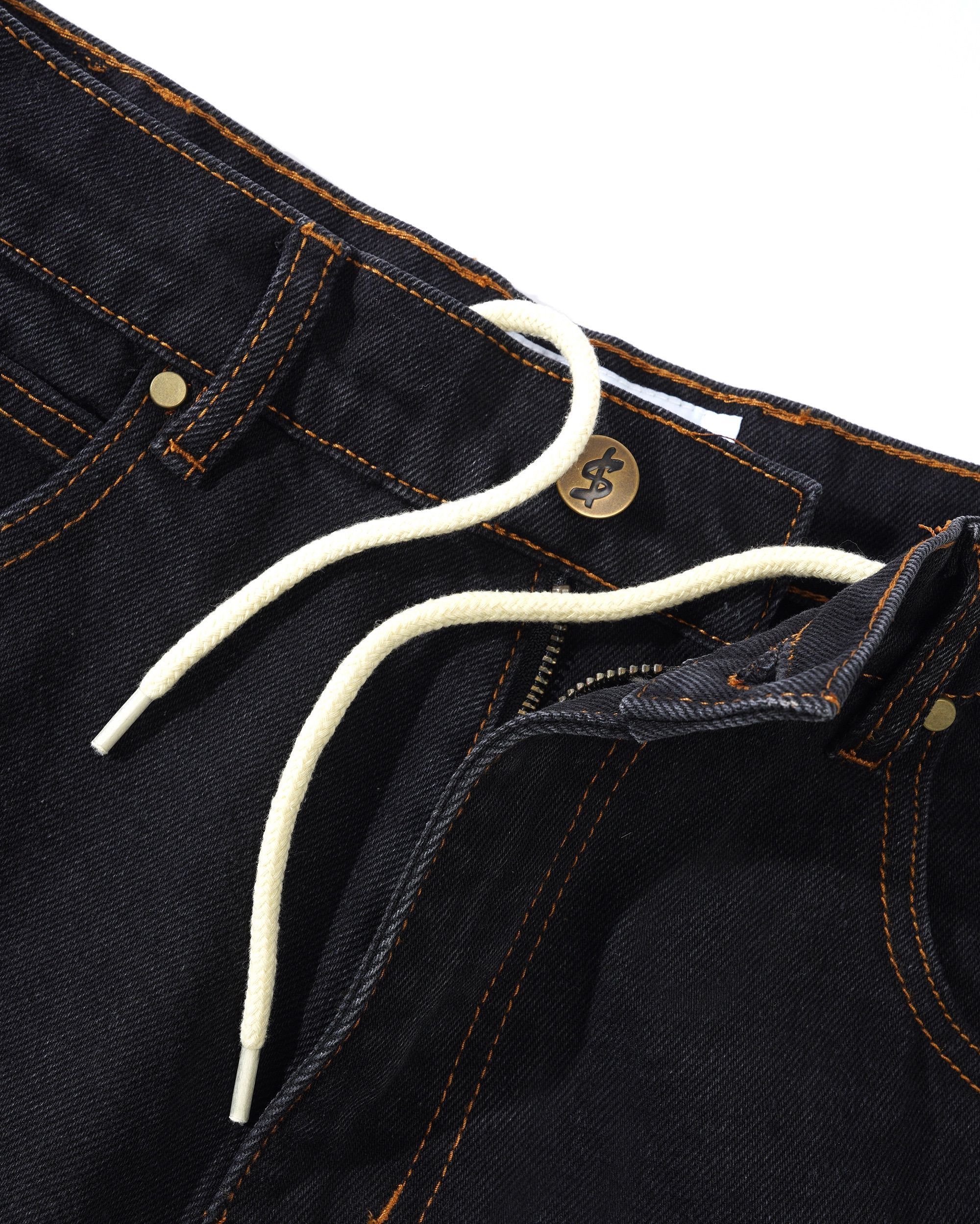 Logo Denim Shorts, Washed Black - Image 5