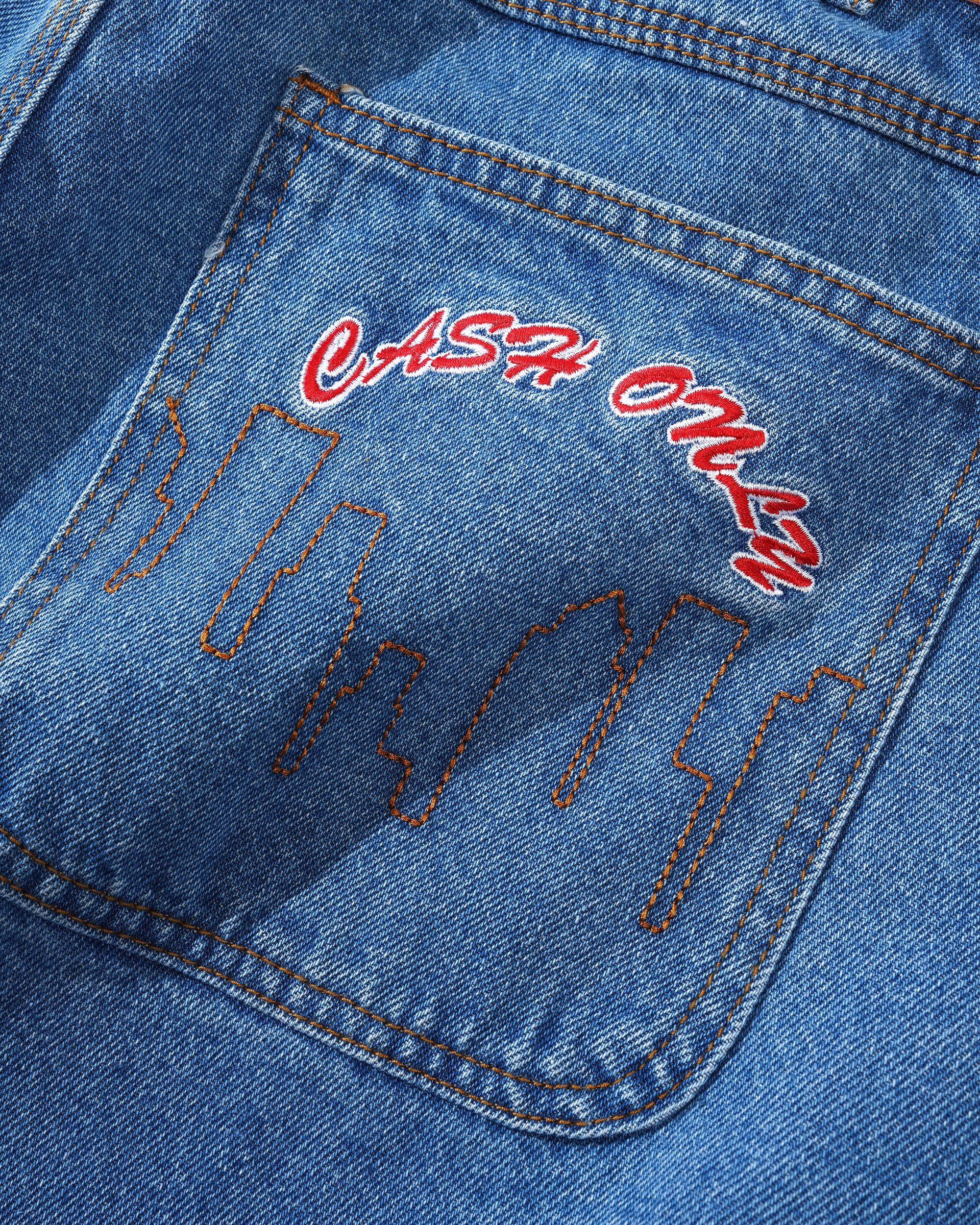 Logo Denim Shorts, Washed Indigo - Image 4