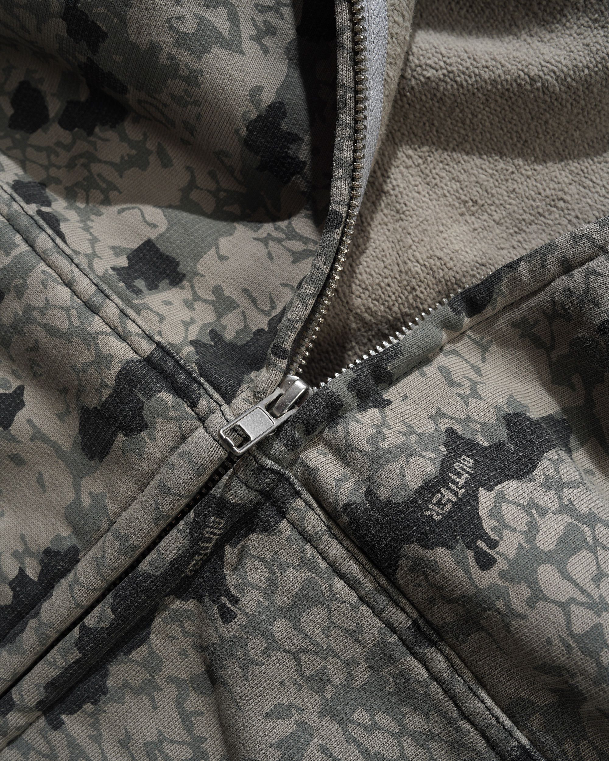 Lowland Camo Zip-Thru Hood, Washed Black - Image 3