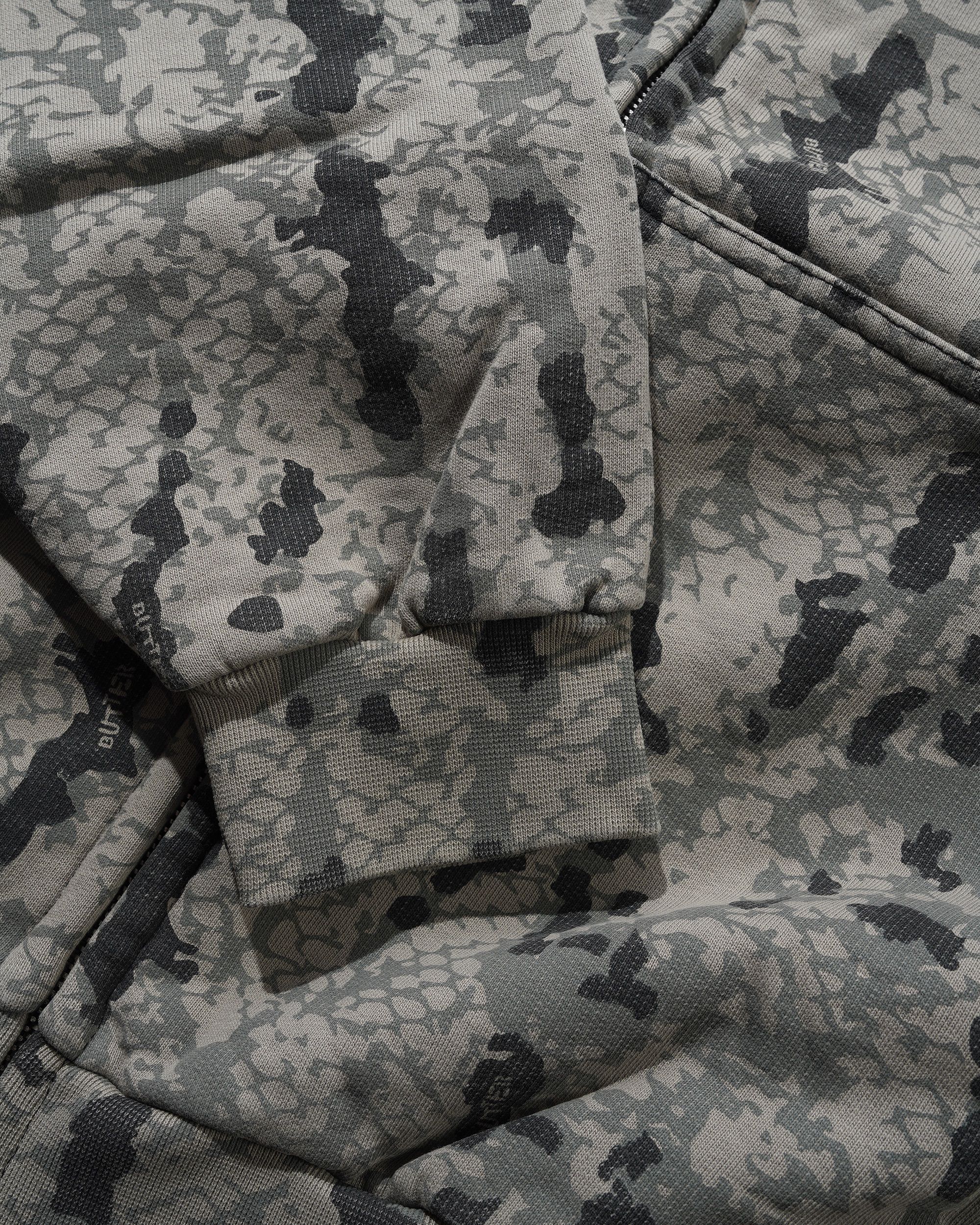 Lowland Camo Zip-Thru Hood, Washed Black - Image 4