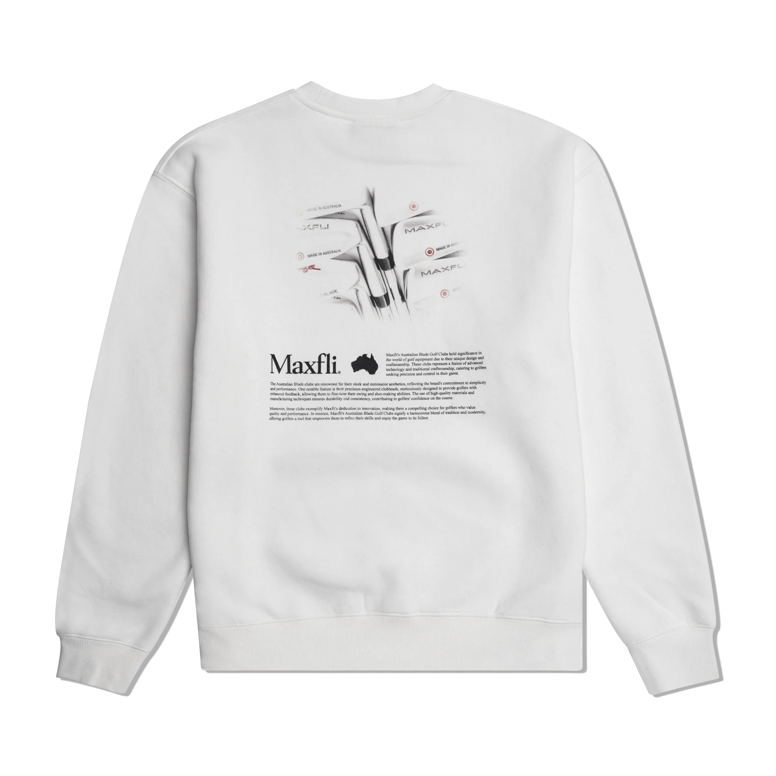 Maxfli Aussie Blade Crewneck, White - Image 2