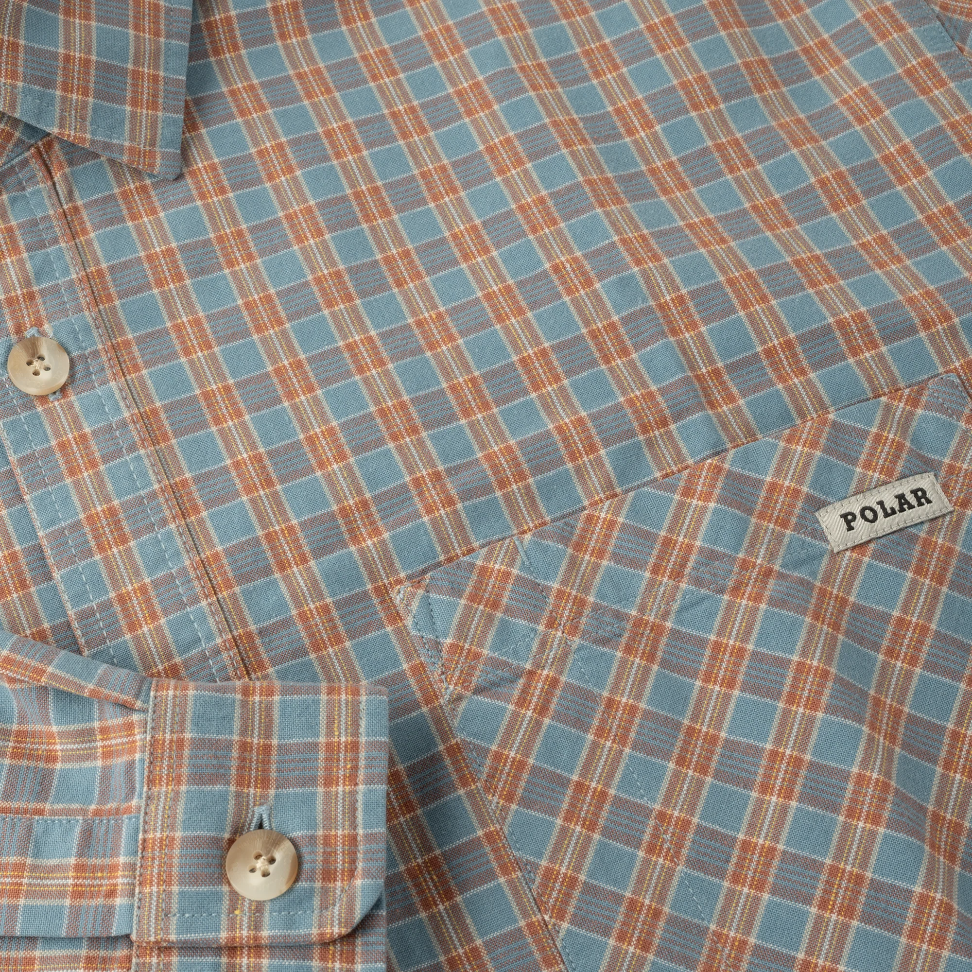 Michell L/S Shirt, Blue / Rust - Image 3
