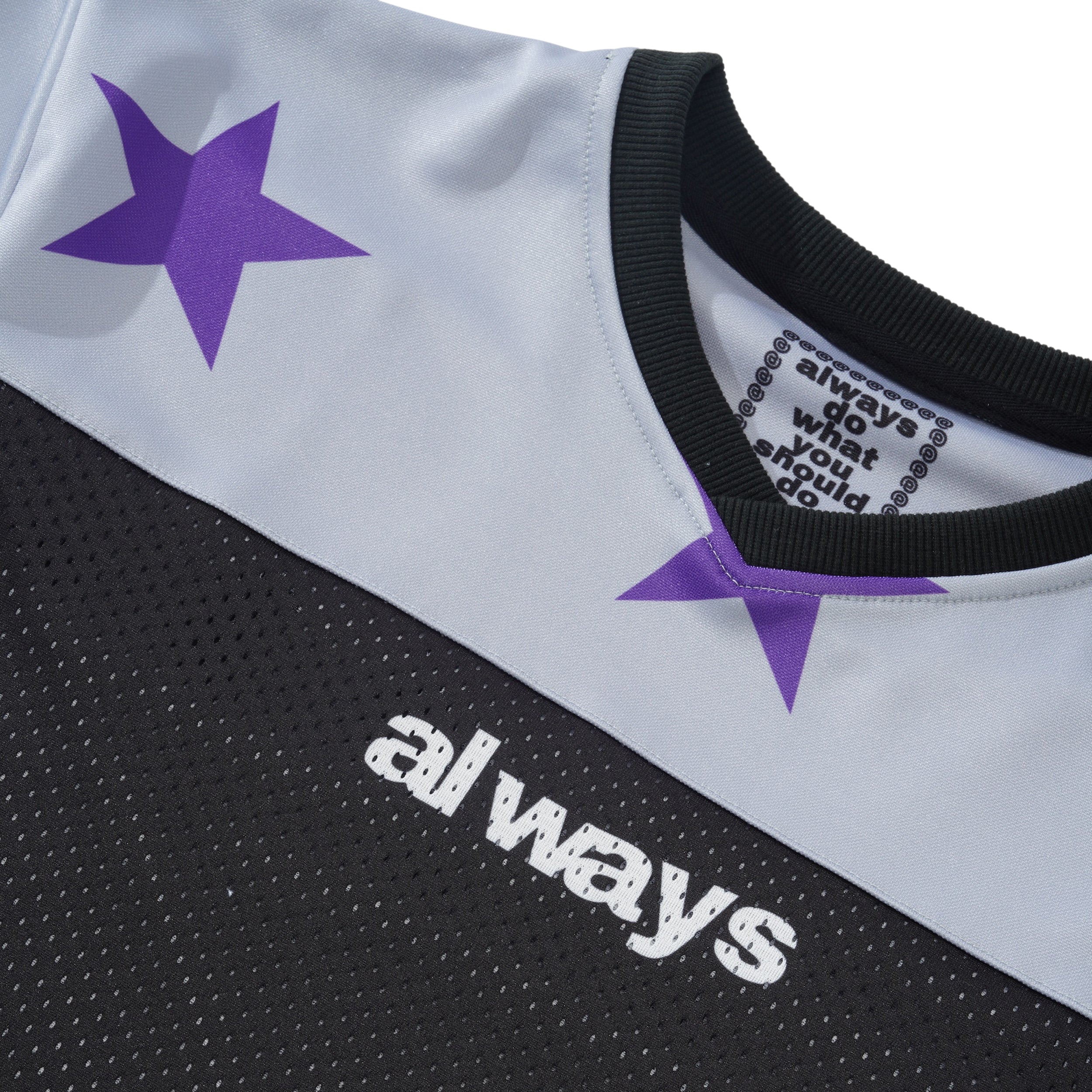 Micro Mesh Star Football Jersey, Grey / Purple - Image 2
