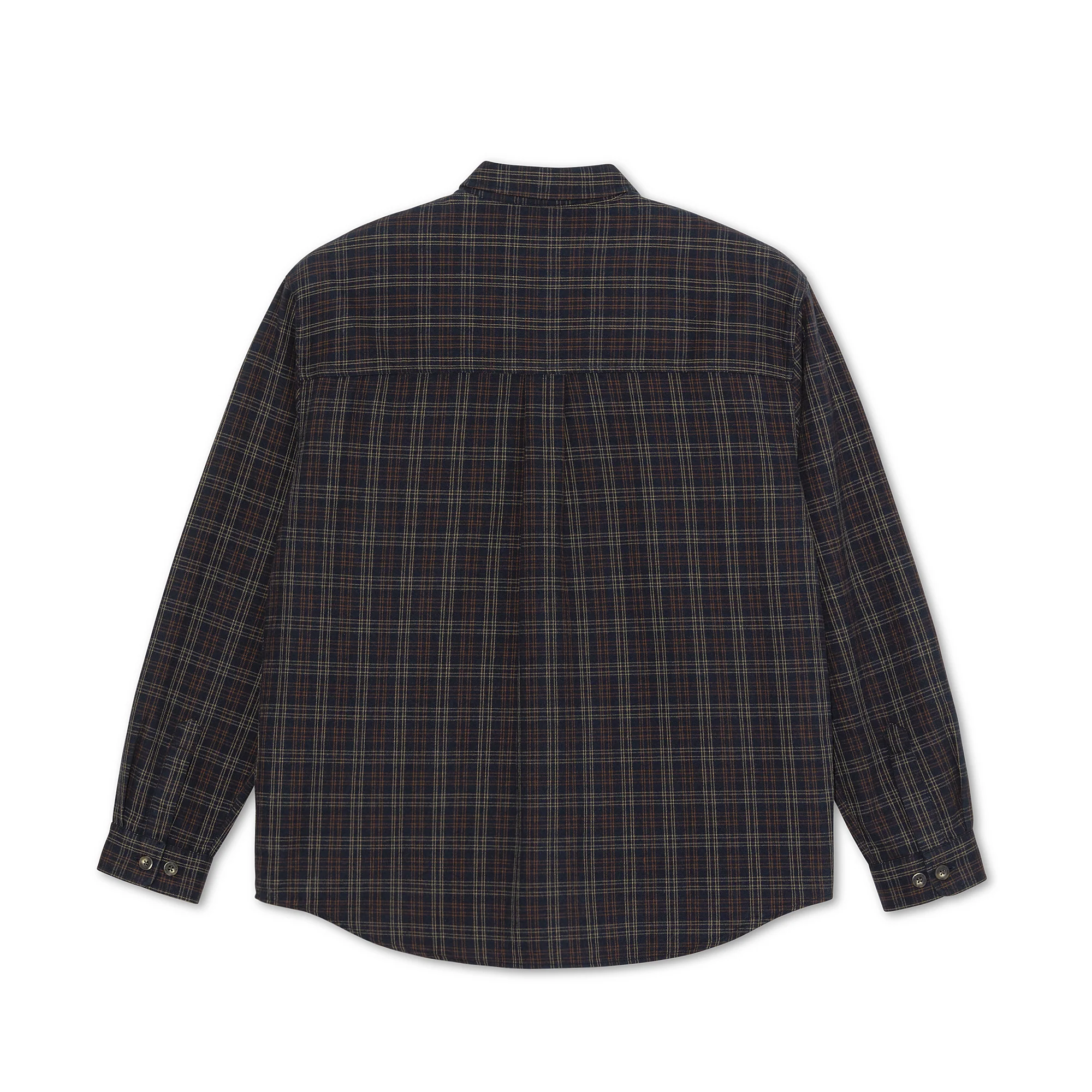 Mitchell L/S Flannel Shirt, Navy / Brown - Image 2