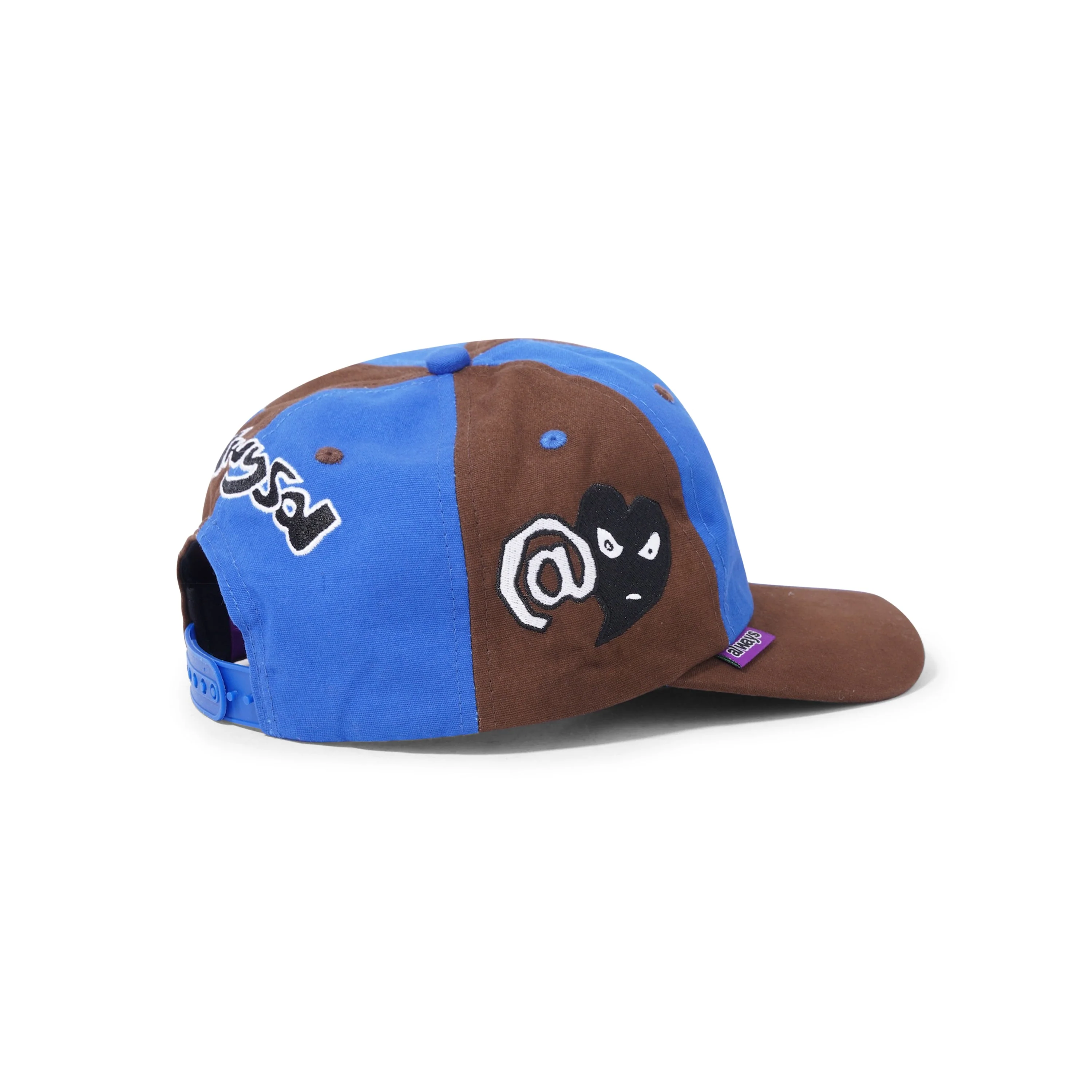 Mixed 6 Panel Hat, Burgundy / Blue - Image 3