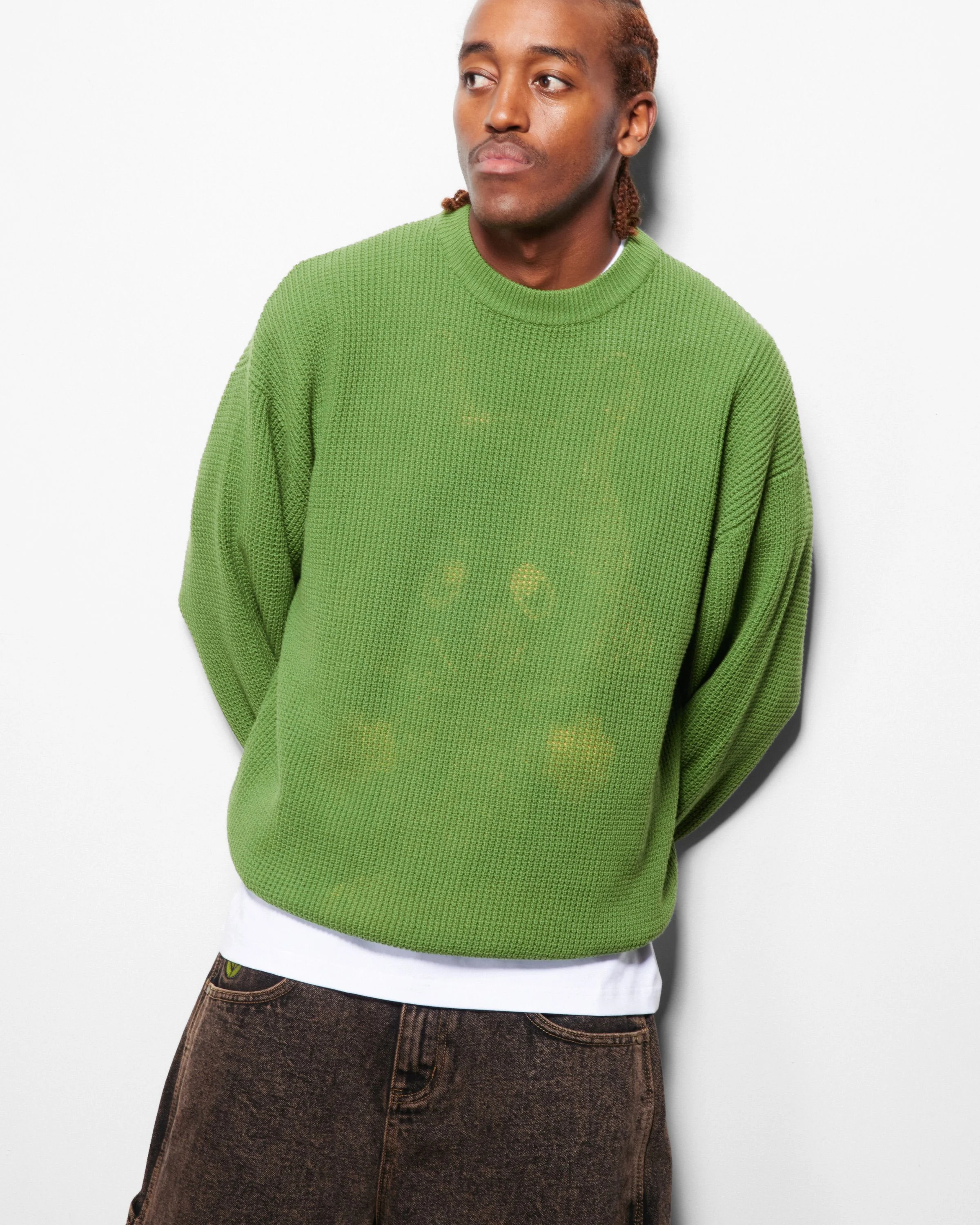 Newcomer Reversible Knit Sweater, Grass - Image 9