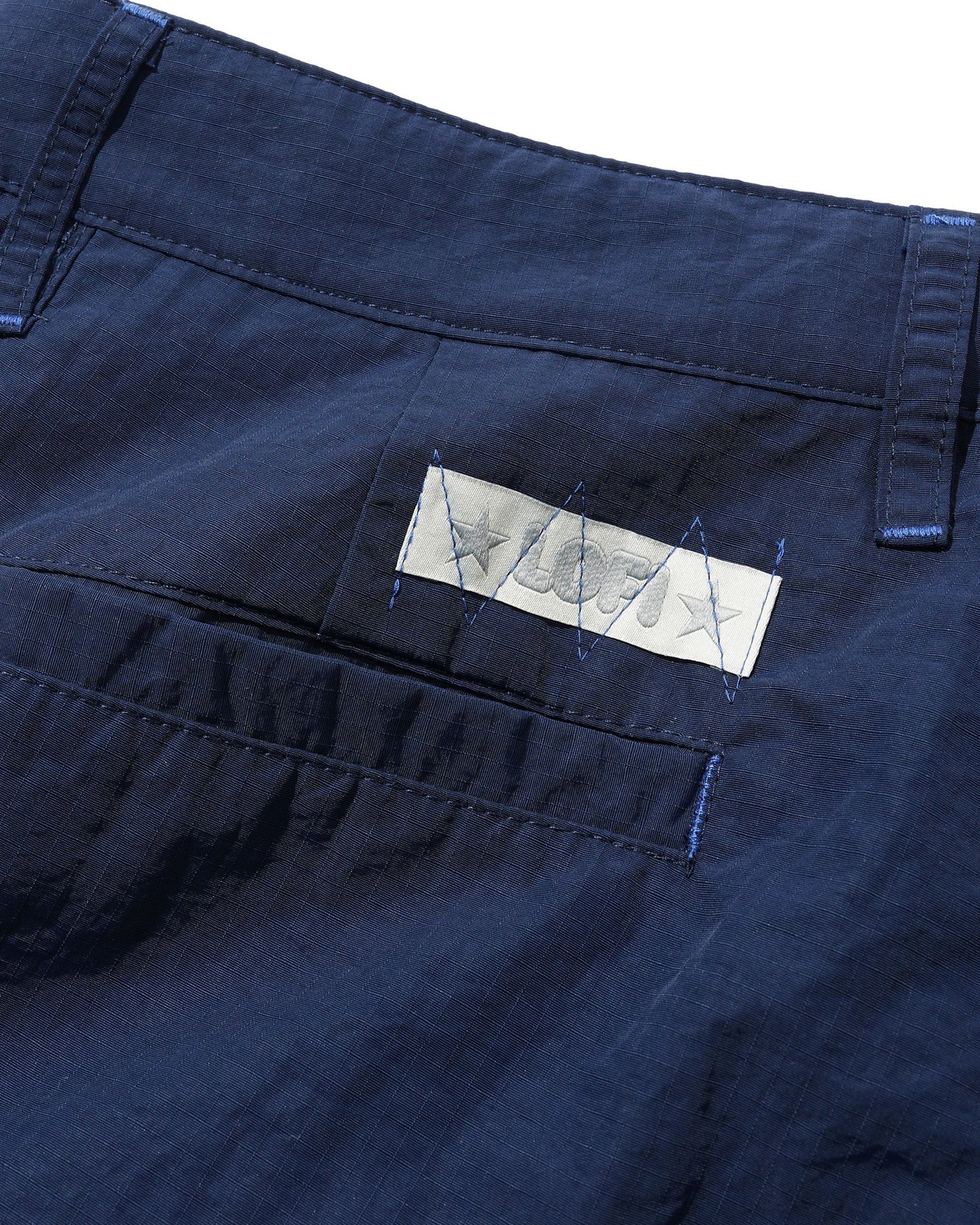 Nylon Ripstop Pleated Shorts, Navy - Image 3