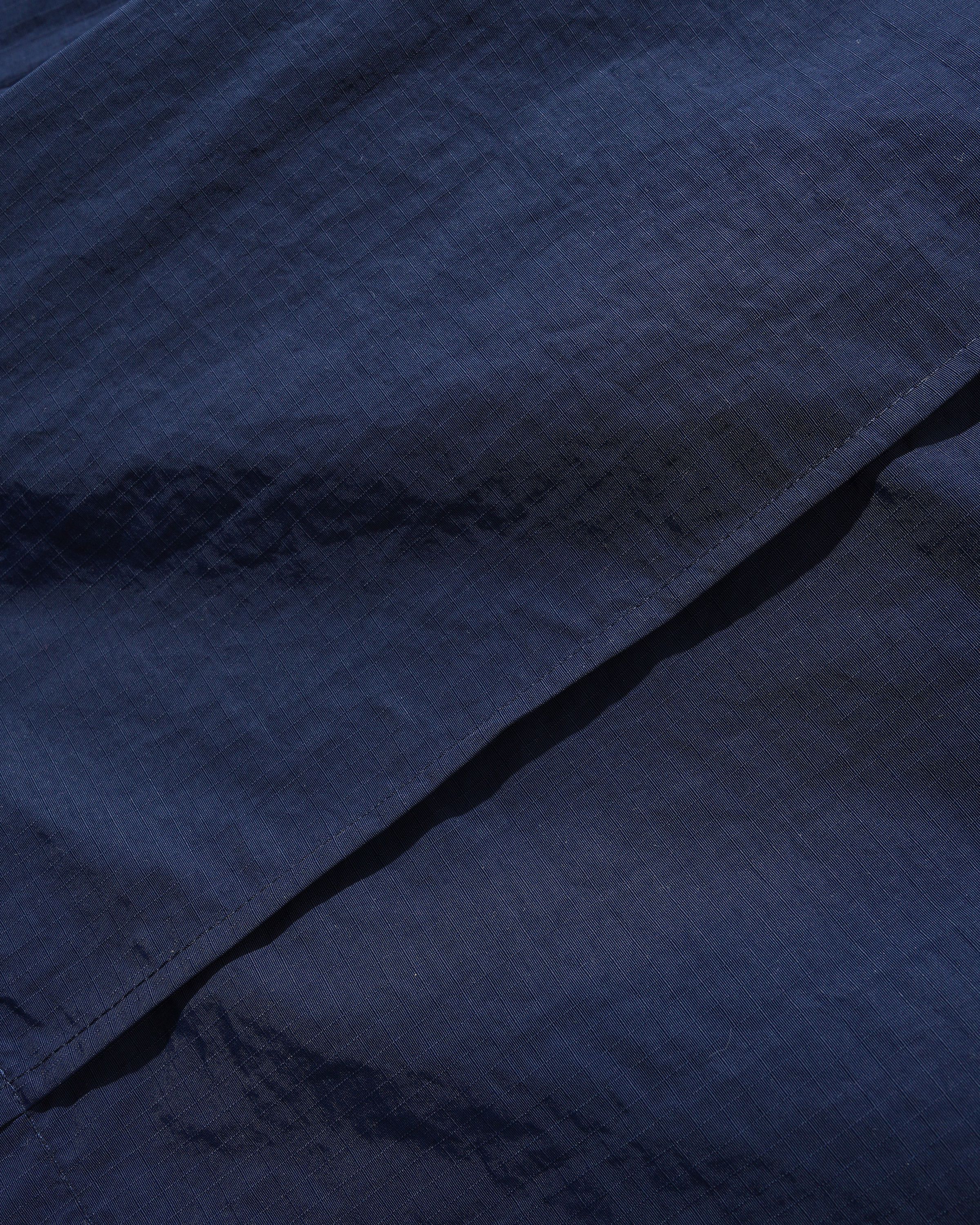 Nylon Ripstop Pleated Shorts, Navy - Image 5