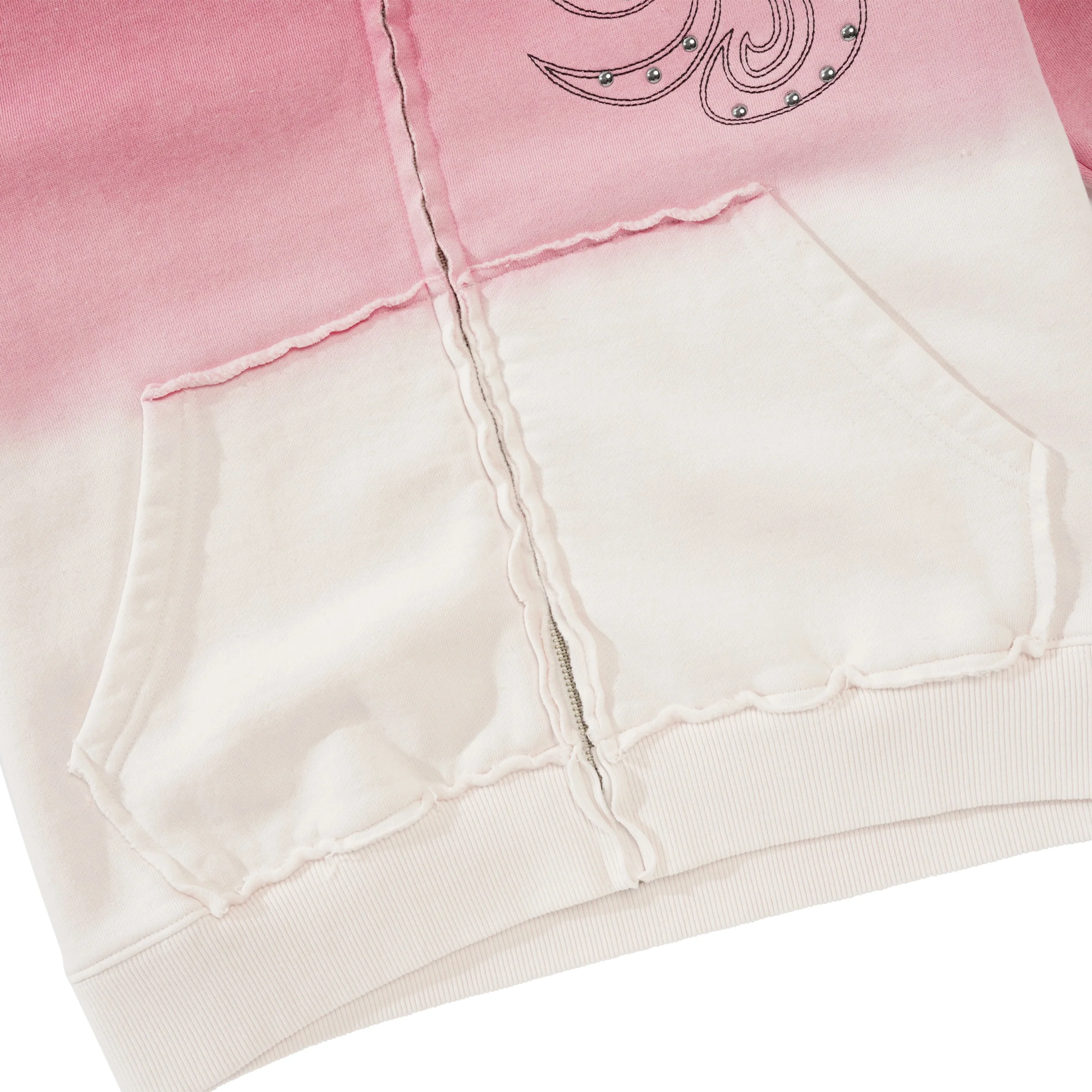 Ombre Zip-Thru Pullover Hood, Pink - Image 2