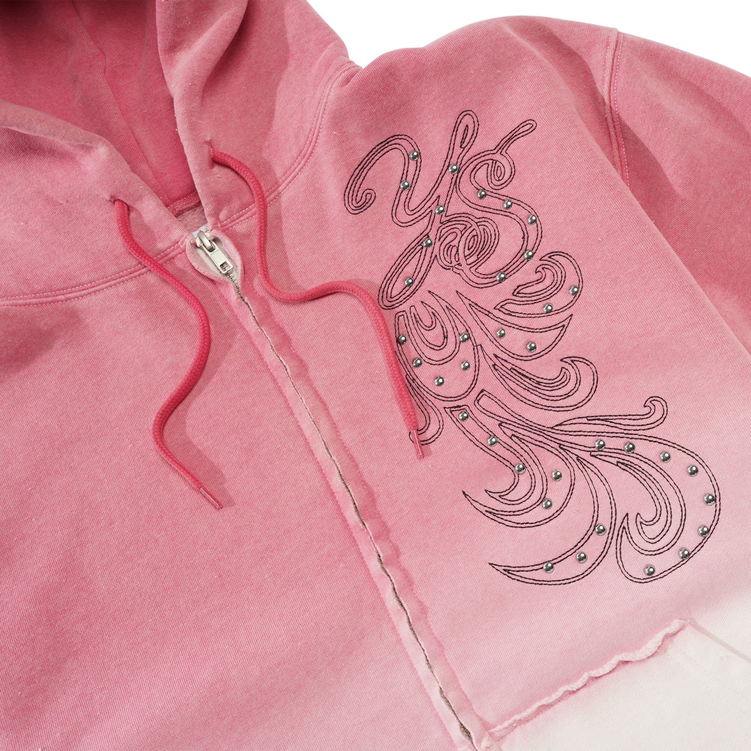 Ombre Zip-Thru Pullover Hood, Pink - Image 3