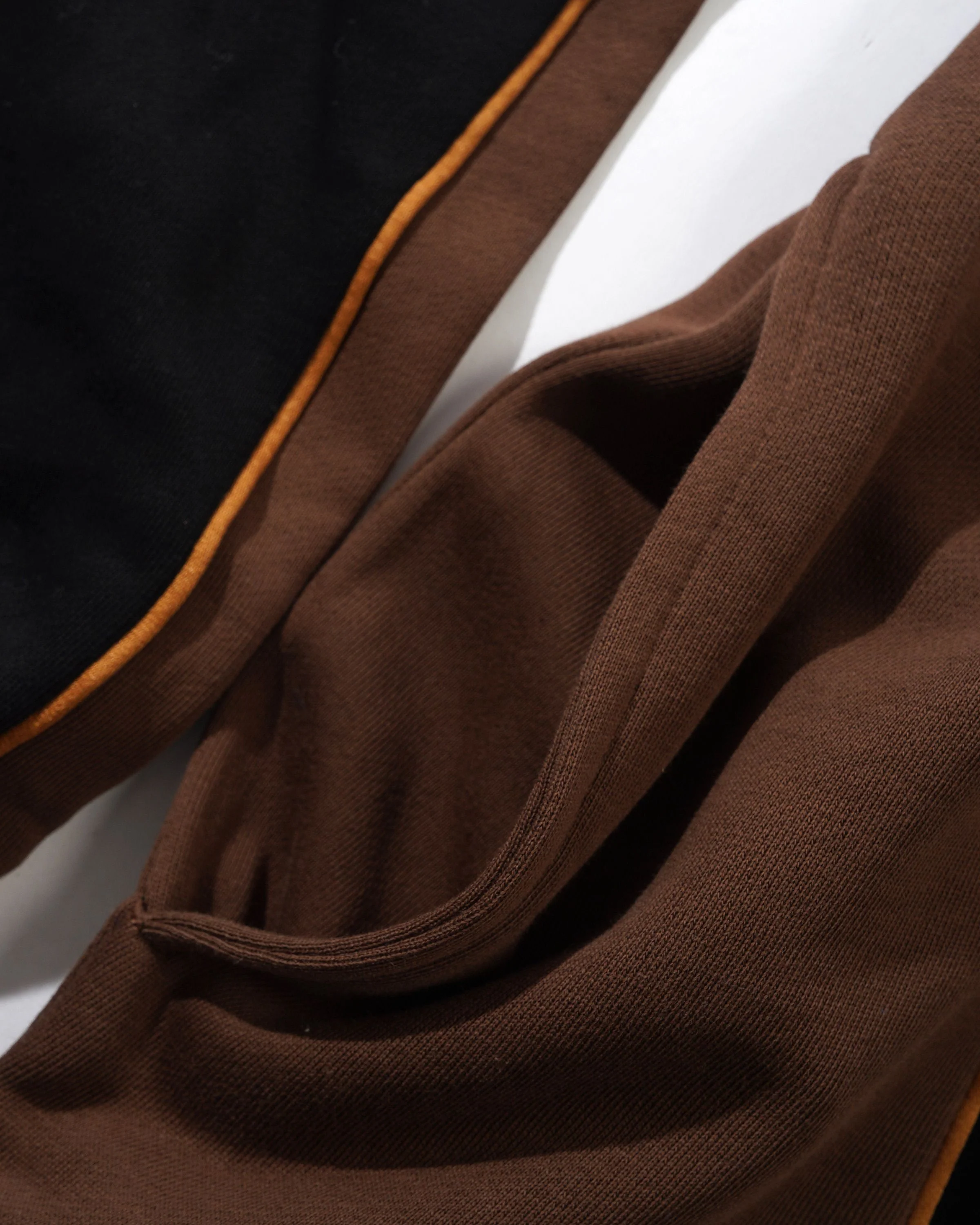 Outline Zip-Thru Top, Black / Chocolate - Image 3