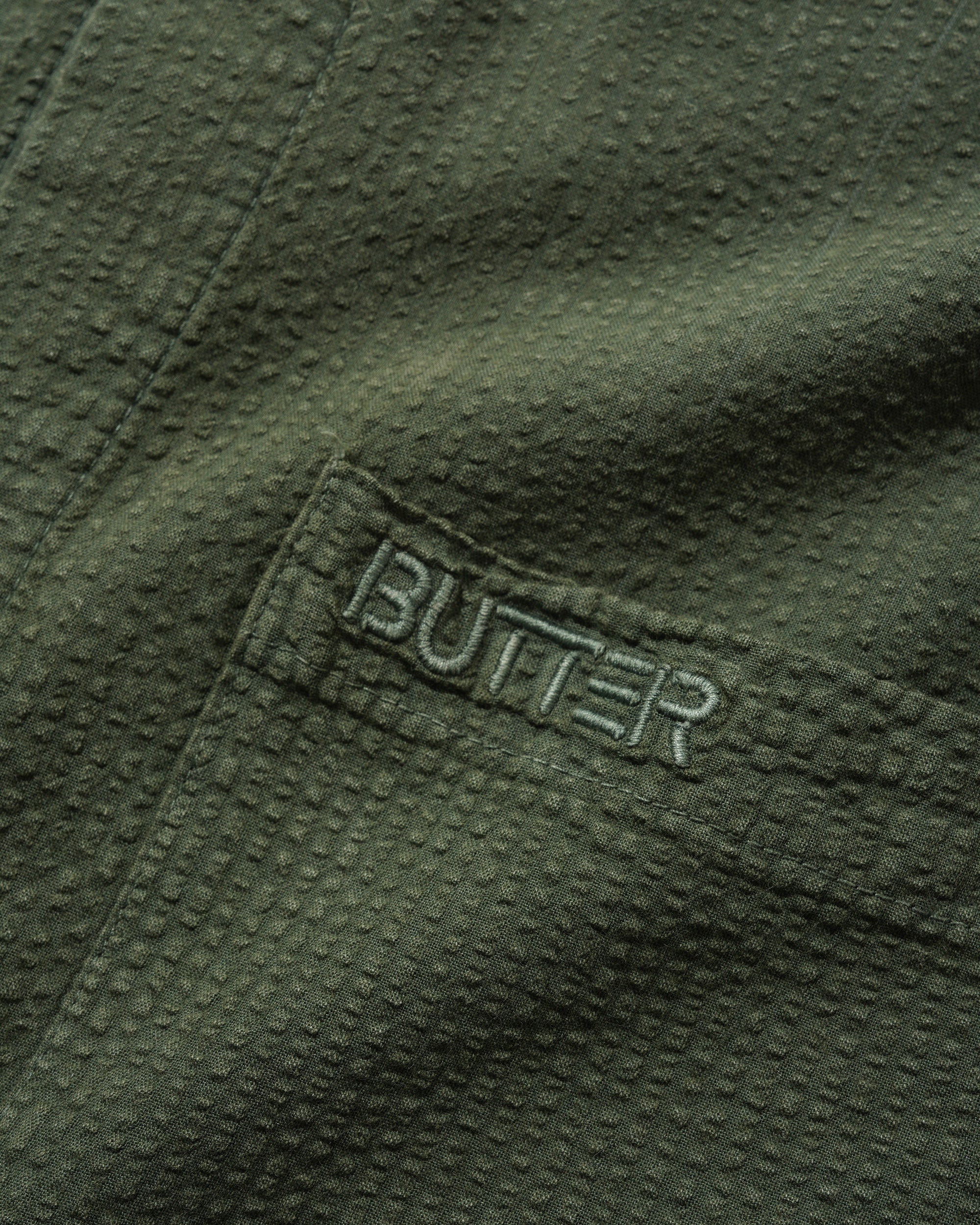 Overdye Seersucker S/S Shirt, Army - Image 2