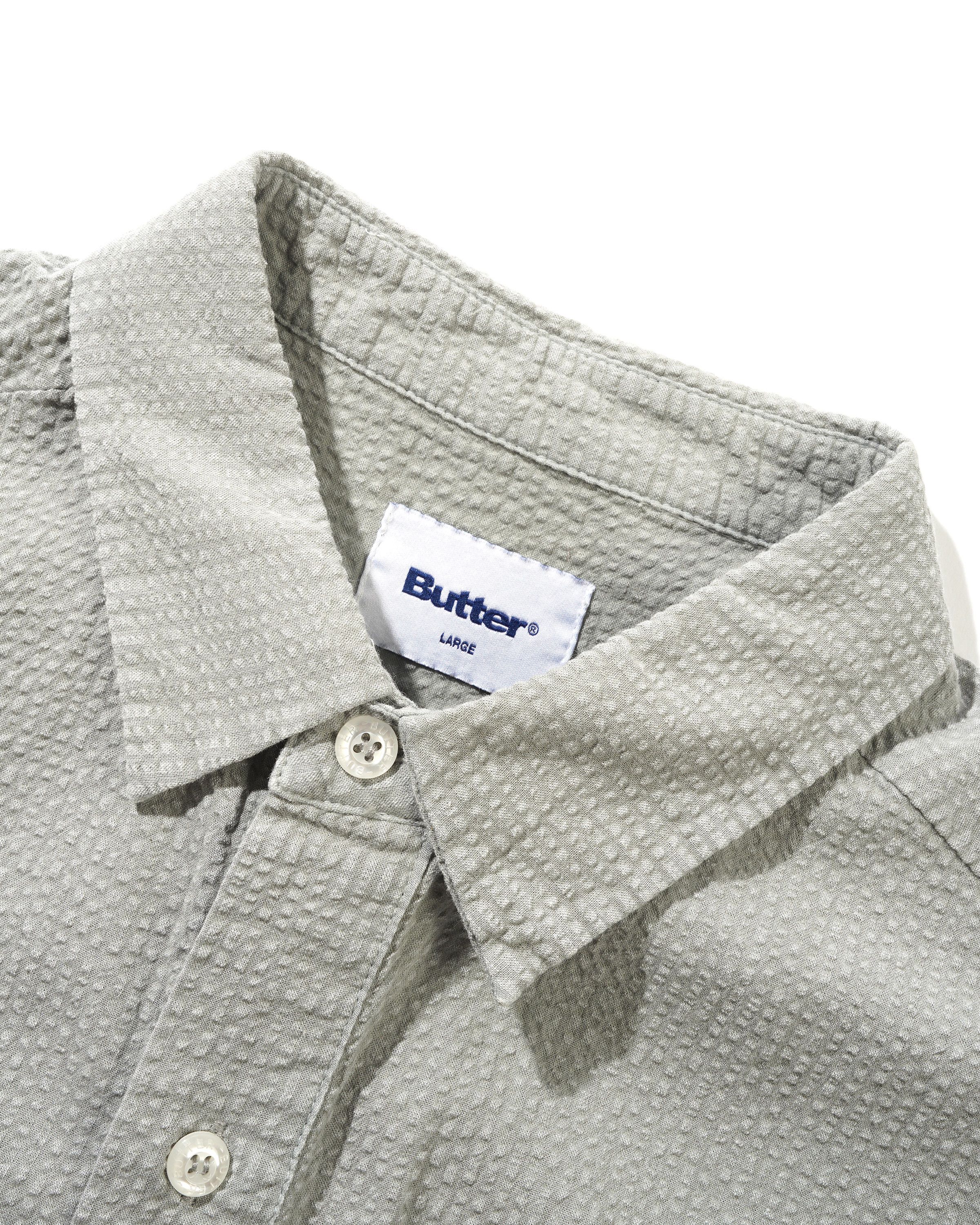 Overdye Seersucker S/S Shirt, Grey - Image 4