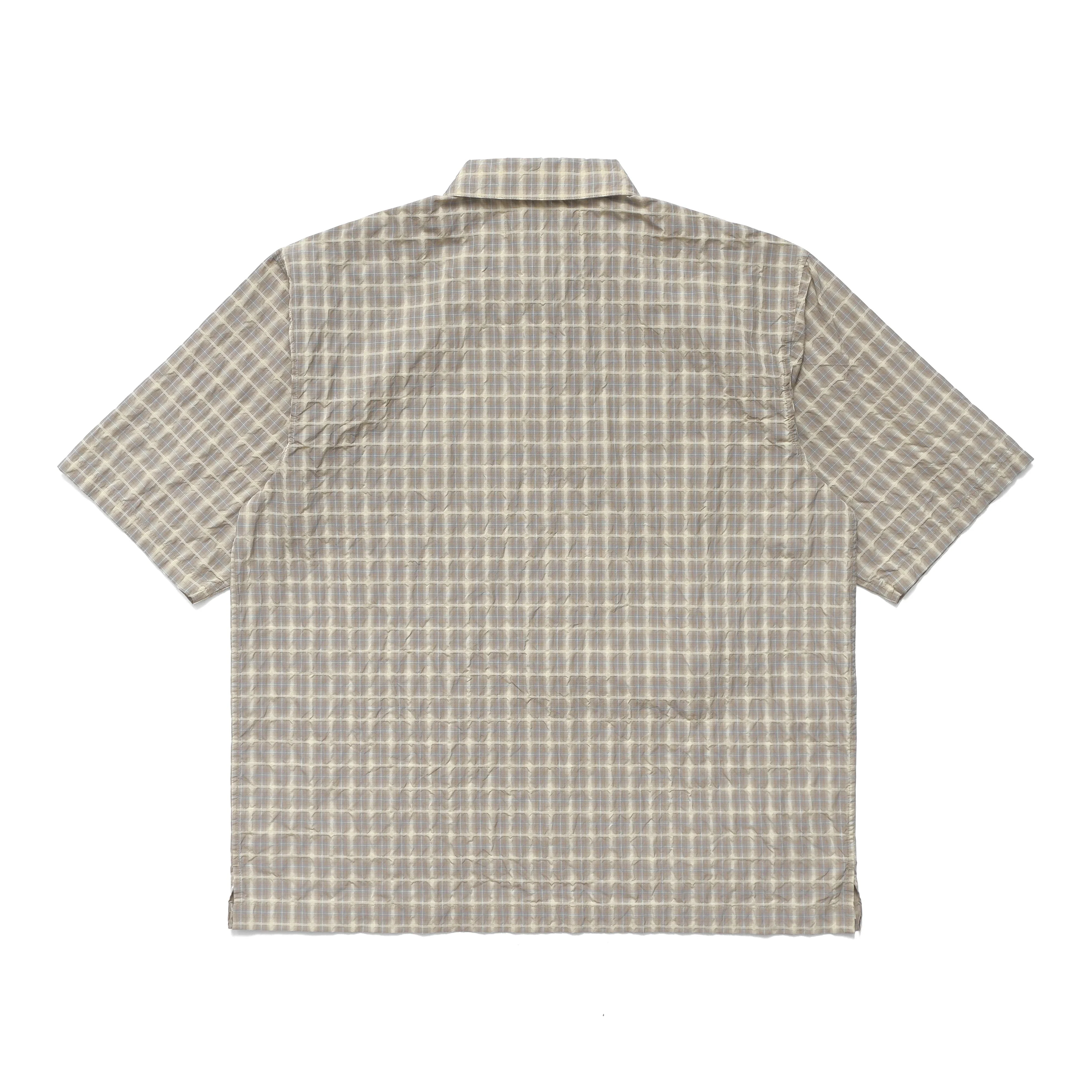 Oversized Snap Top Polo, Tan Plaid - Image 2