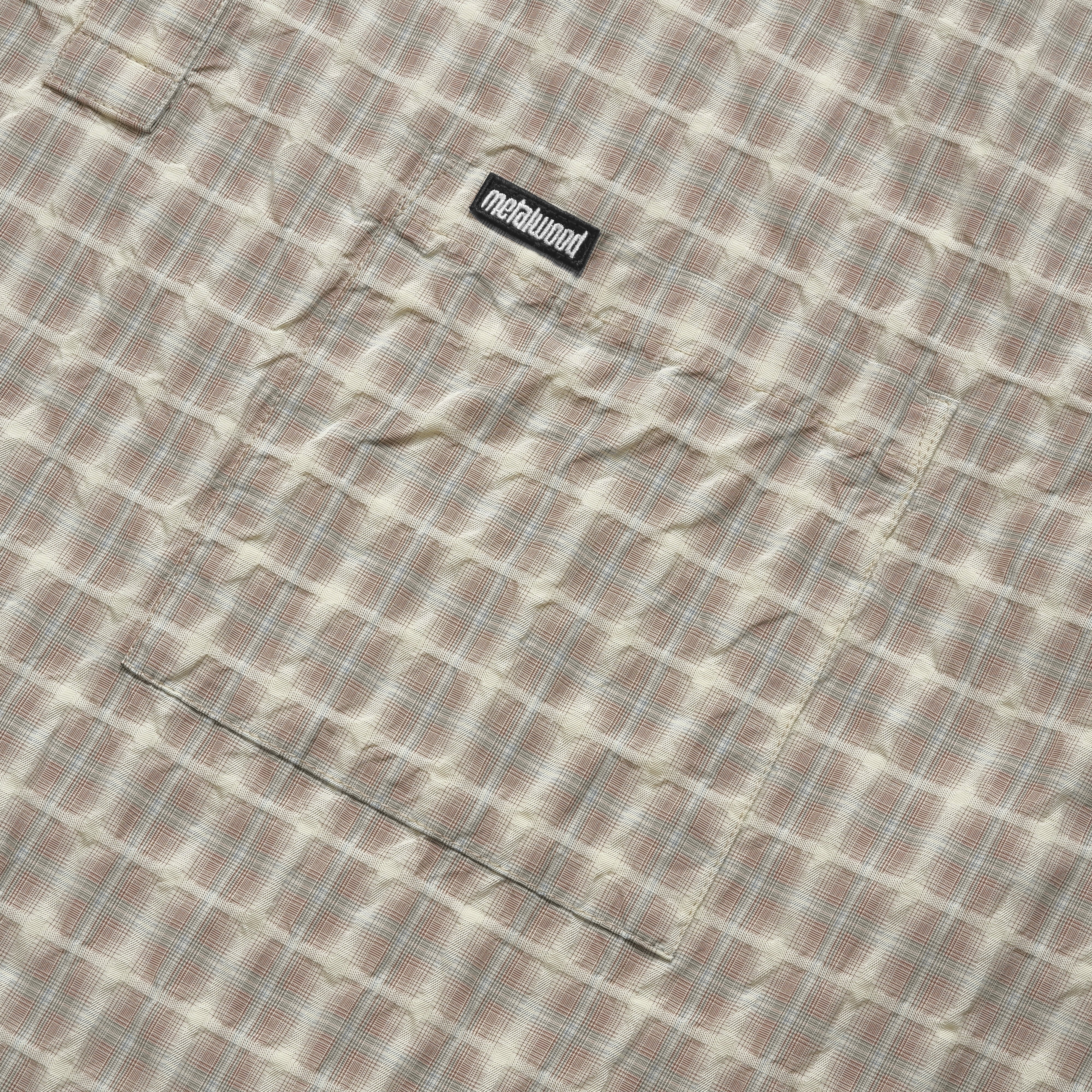 Oversized Snap Top Polo, Tan Plaid - Image 3