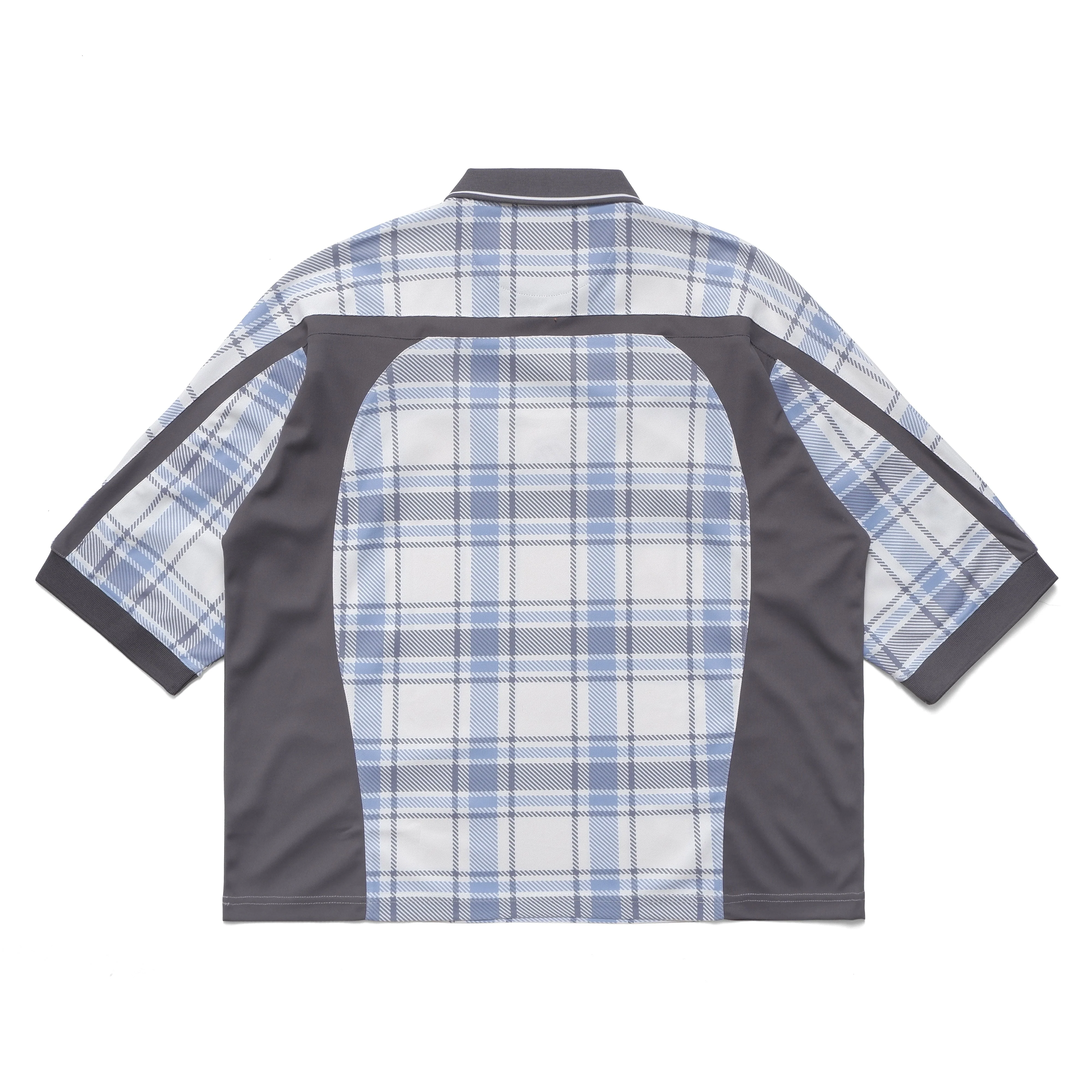 Paneled 3/4 Sleeve Polo, Ice - Image 2