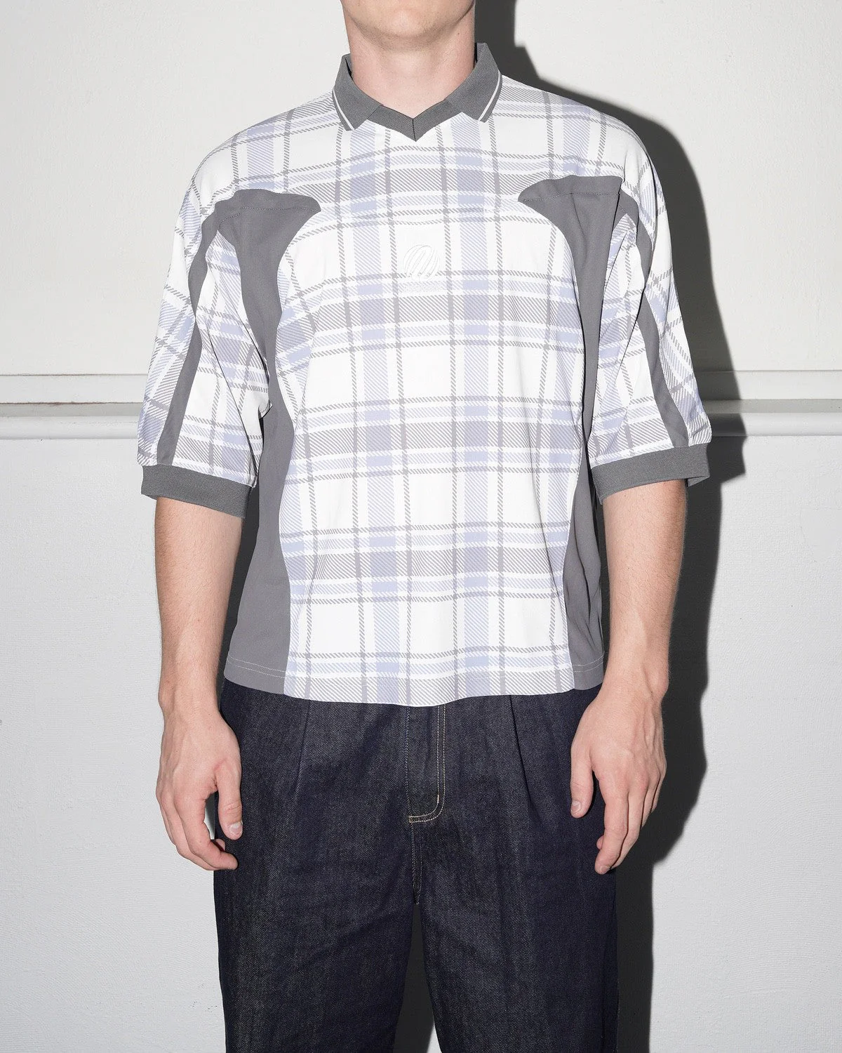 Paneled 3/4 Sleeve Polo, Ice - Image 5