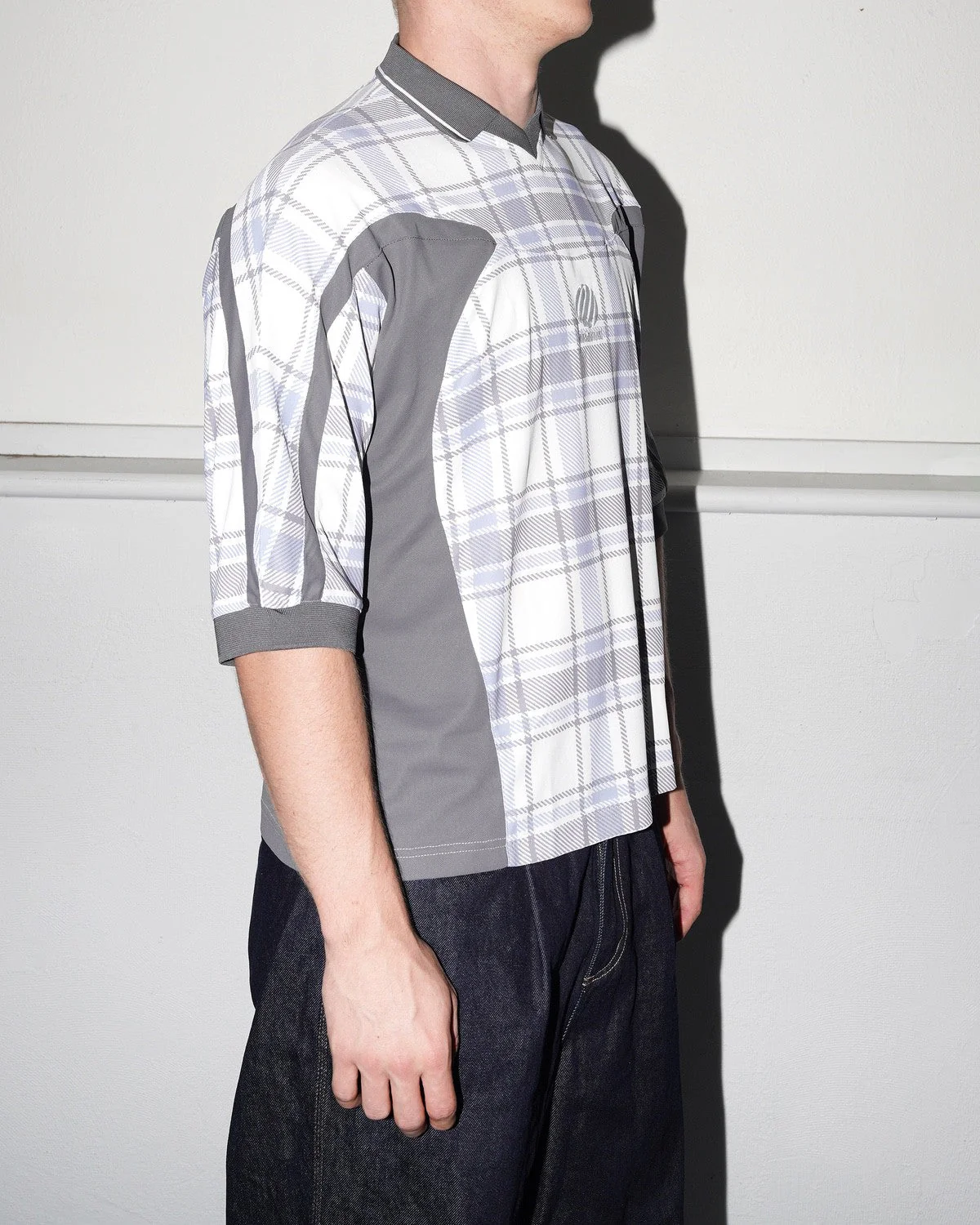 Paneled 3/4 Sleeve Polo, Ice - Image 6