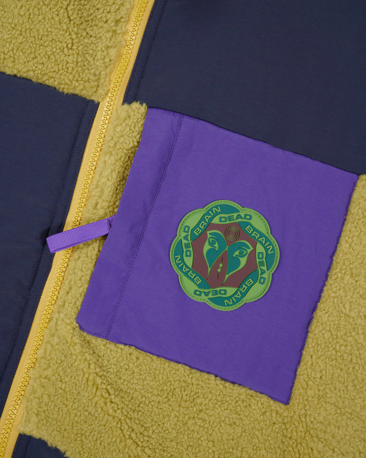 Panelled Field Vest, Navy / Lime - Image 3