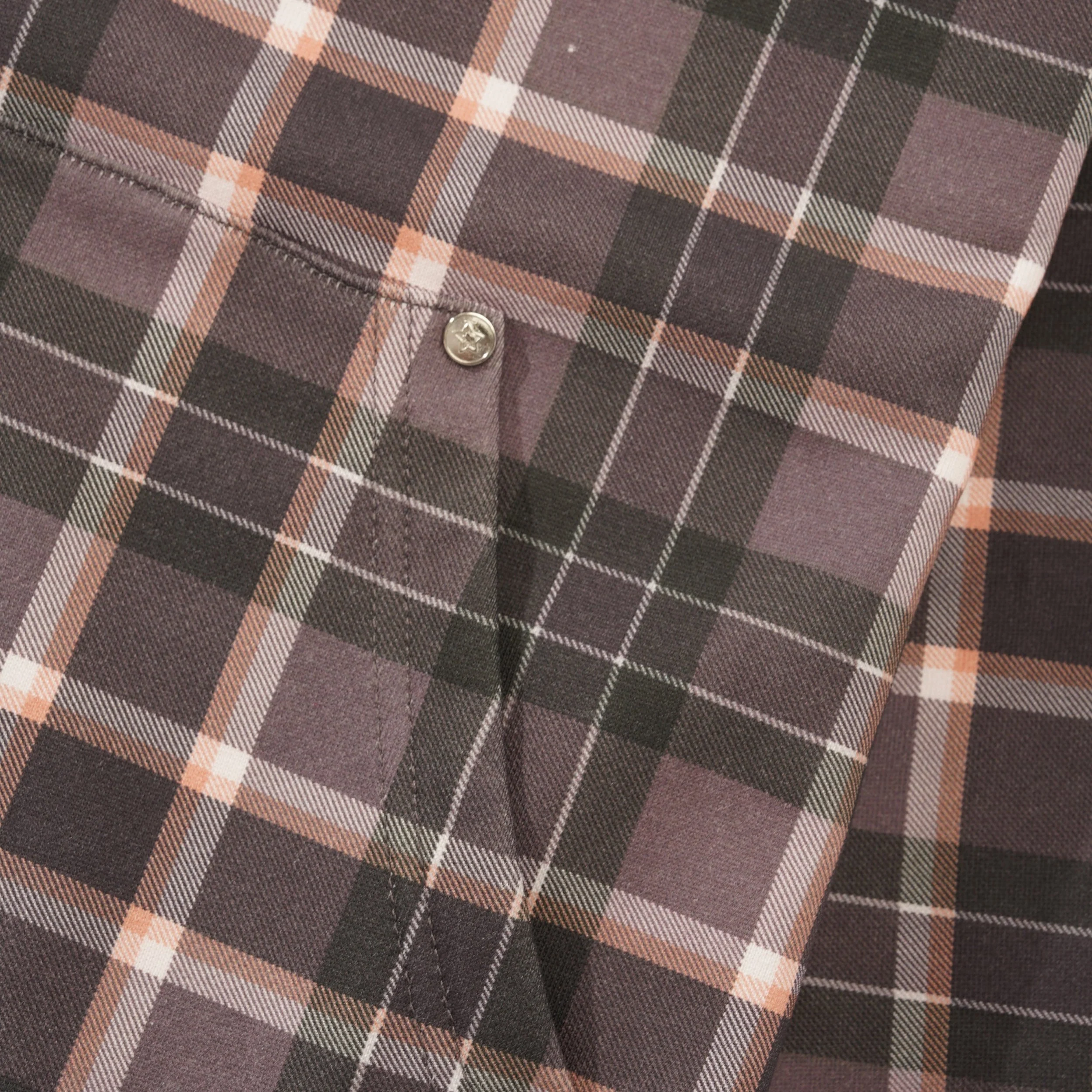 Plaid Full Zip Pullover Hood, Brown - Image 2