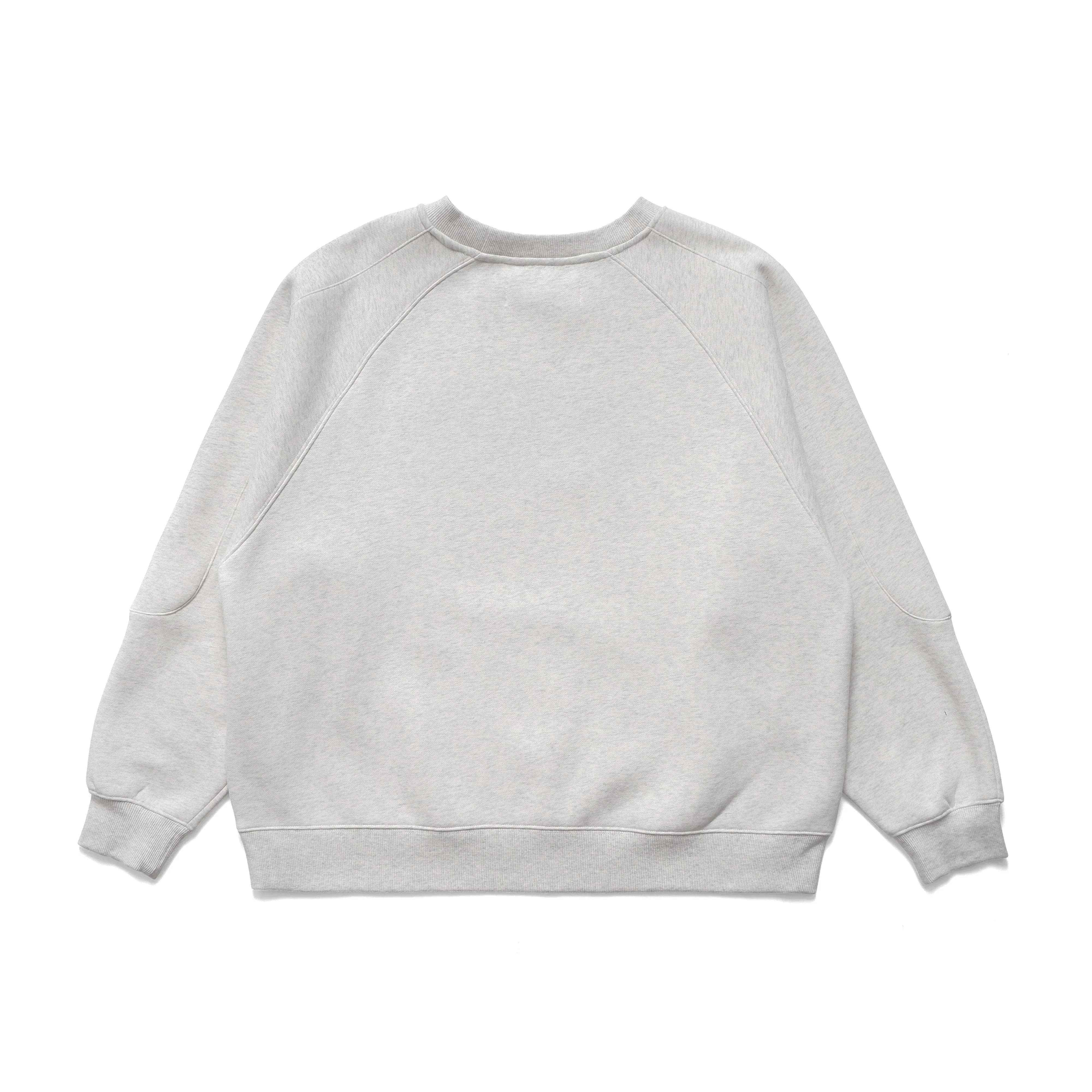 Plaid Oval Raglan Crewneck Sweatshirt, Heather Grey - Image 3