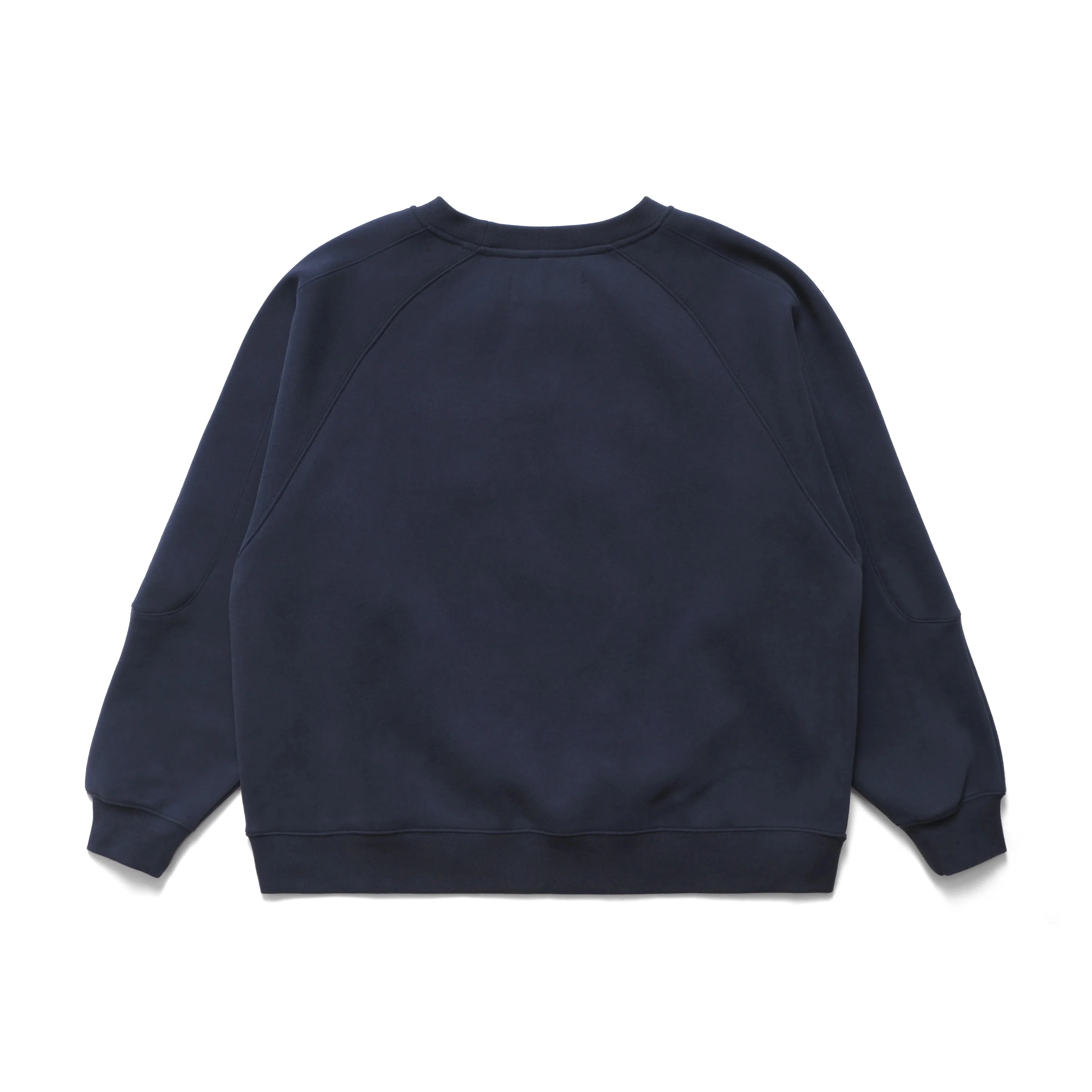 Plaid Oval Raglan Crewneck Sweatshirt, Navy - Image 3