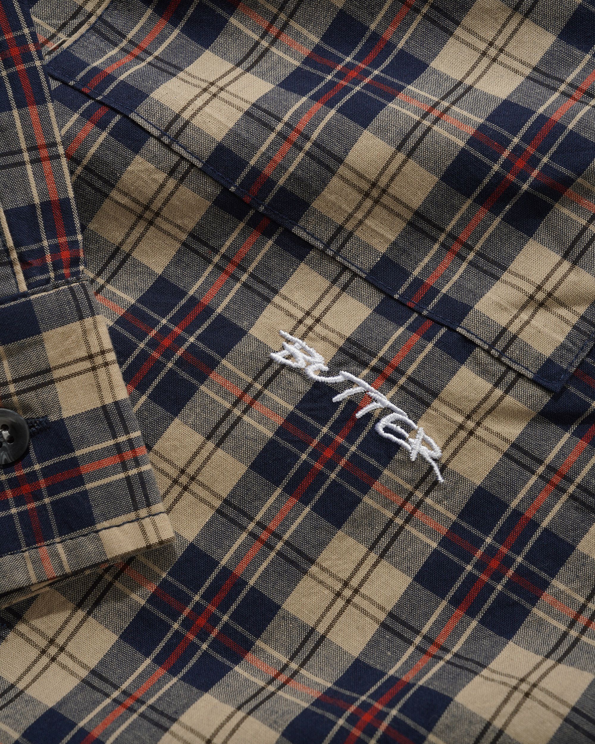 Plaid Shirt, Beige / Navy - Image 2
