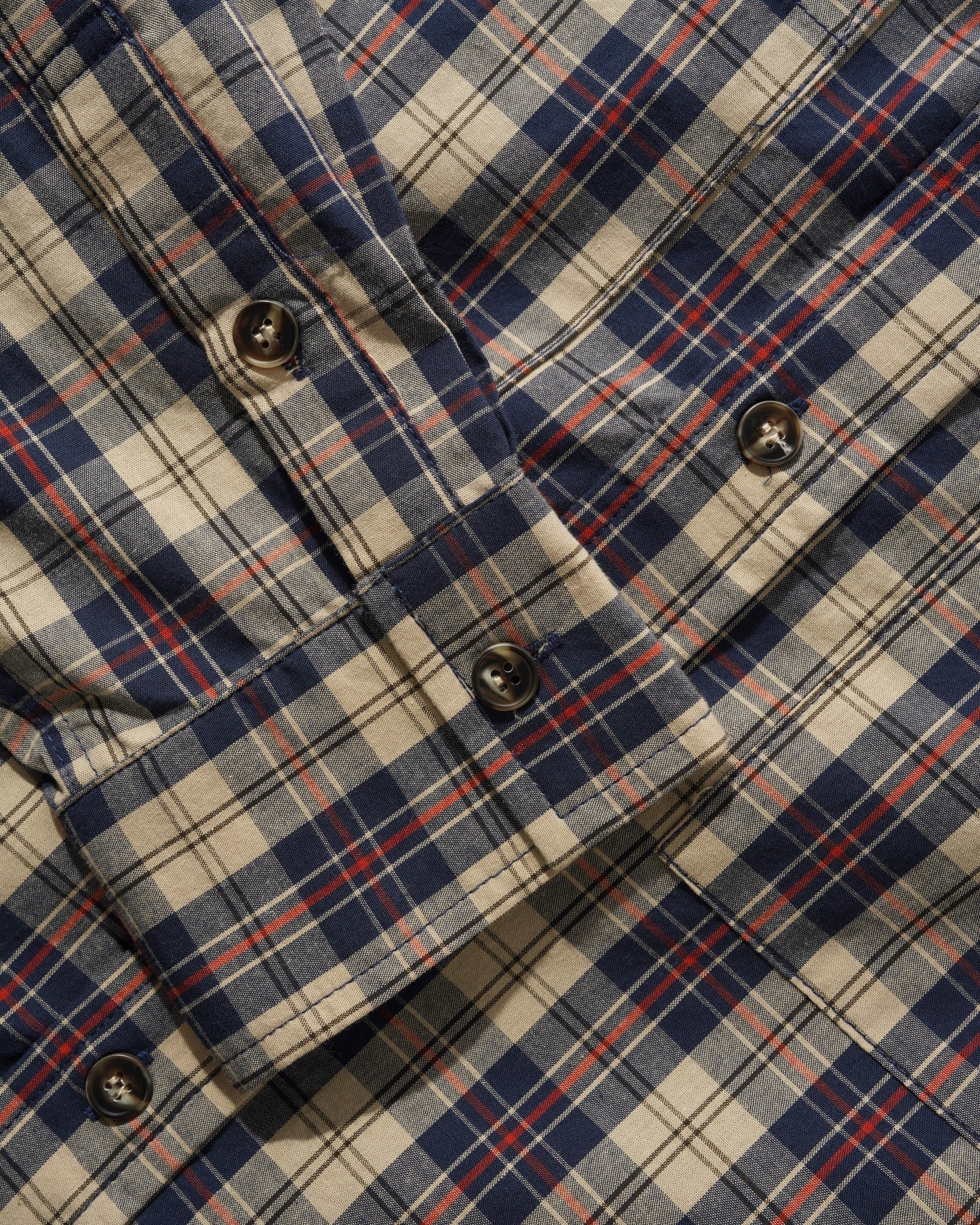 Plaid Shirt, Beige / Navy - Image 6