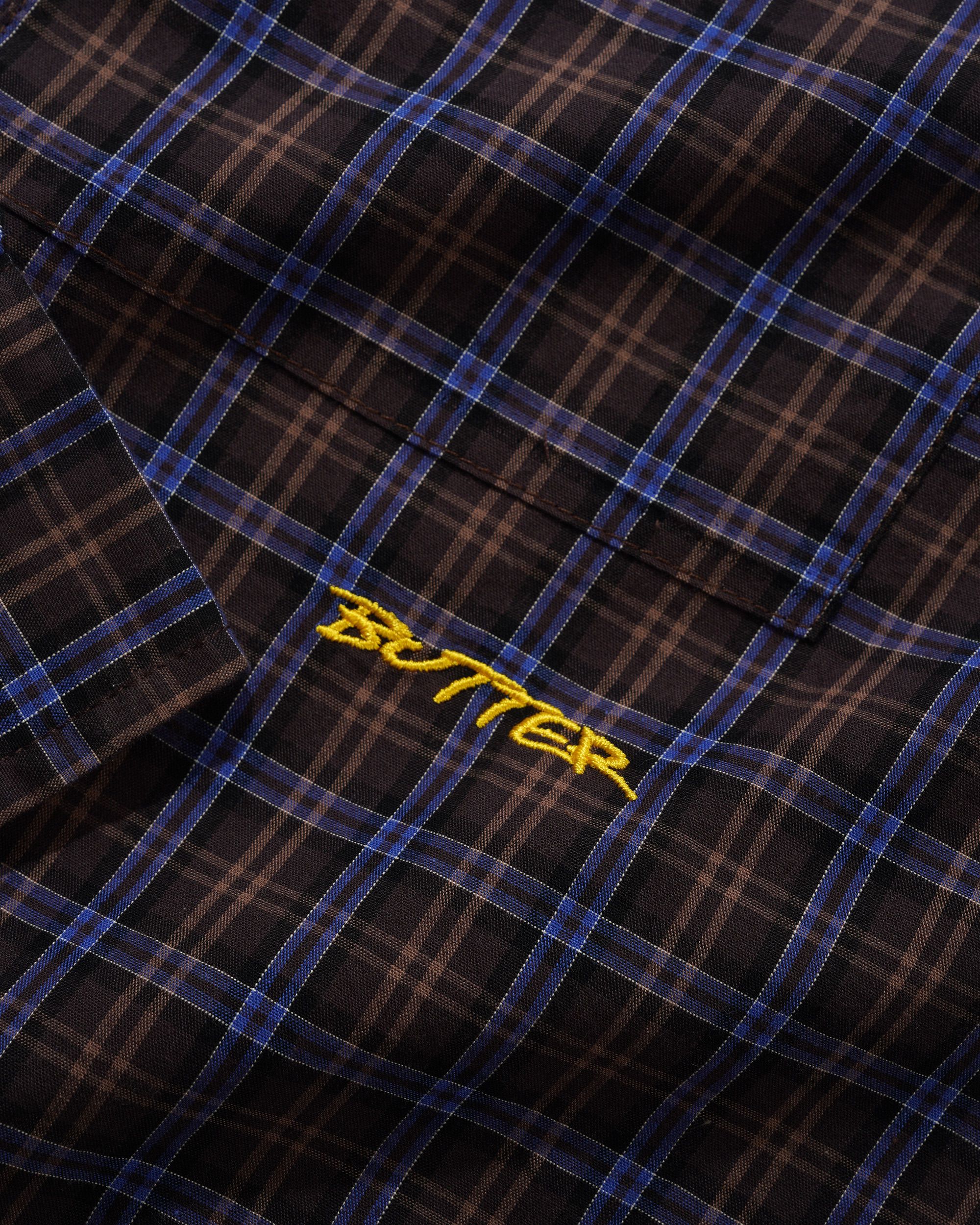 Plaid Shirt, Brown / Cobalt - Image 2