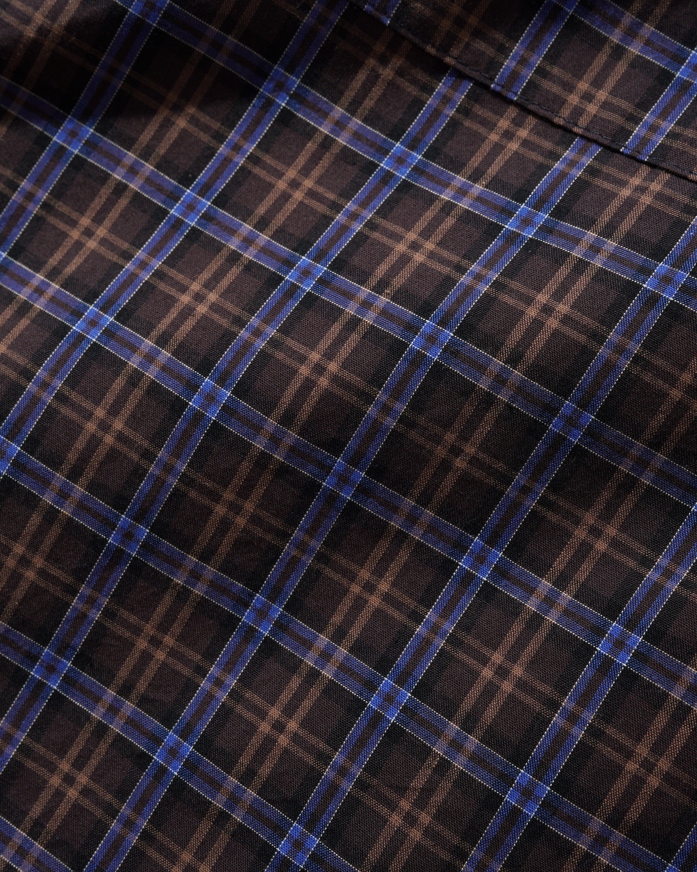 Plaid Shirt, Brown / Cobalt - Image 3