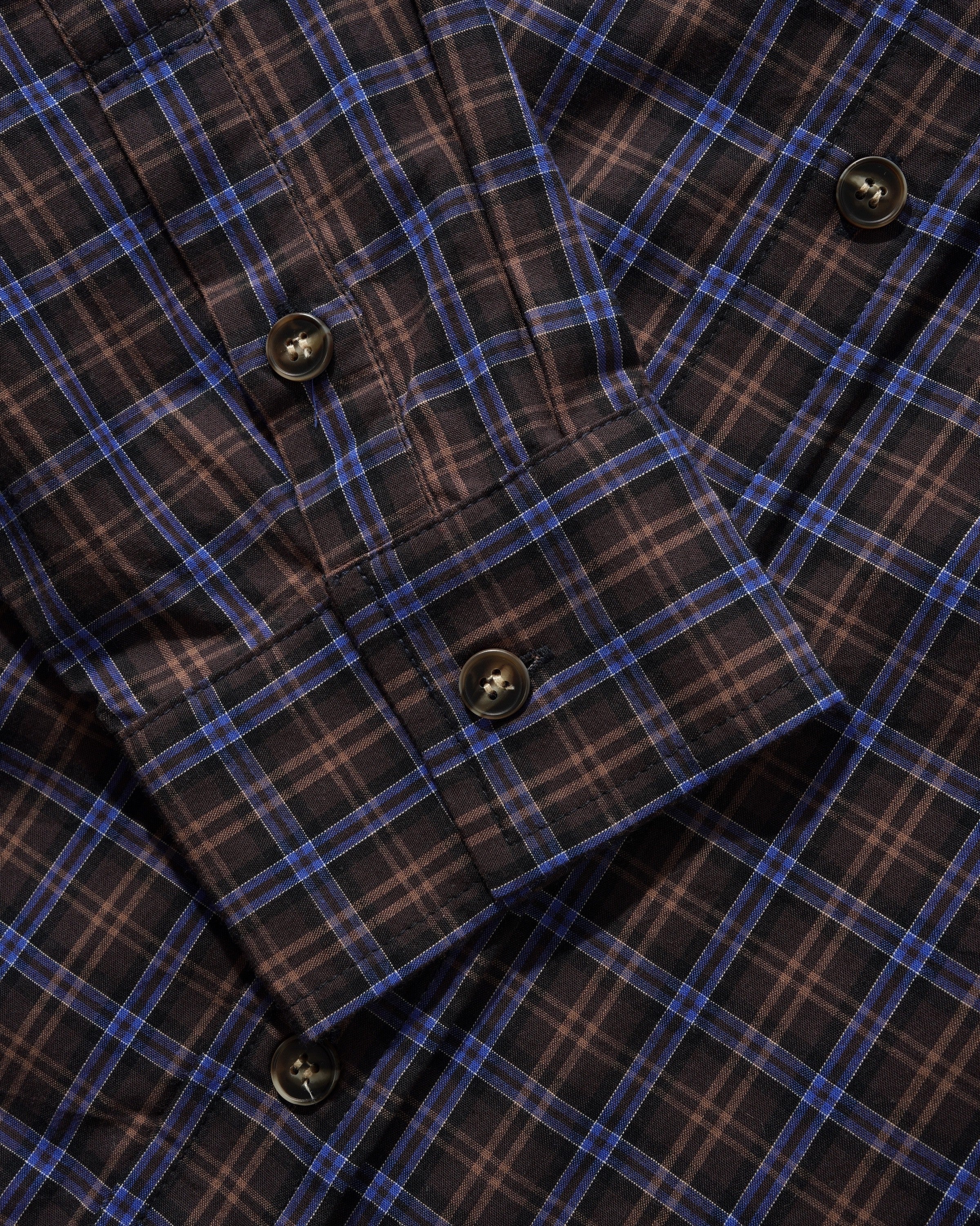 Plaid Shirt, Brown / Cobalt - Image 4