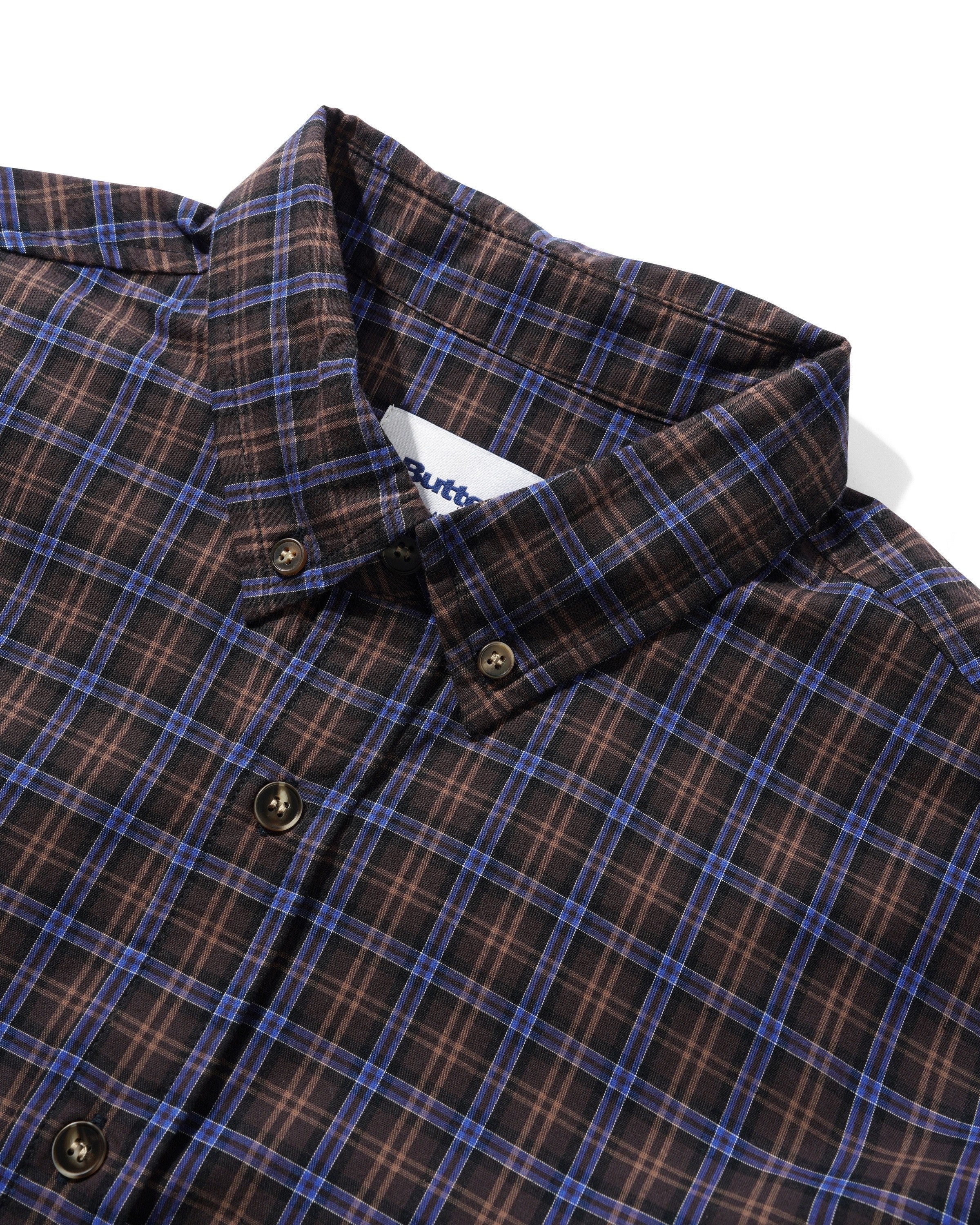 Plaid Shirt, Brown / Cobalt - Image 6