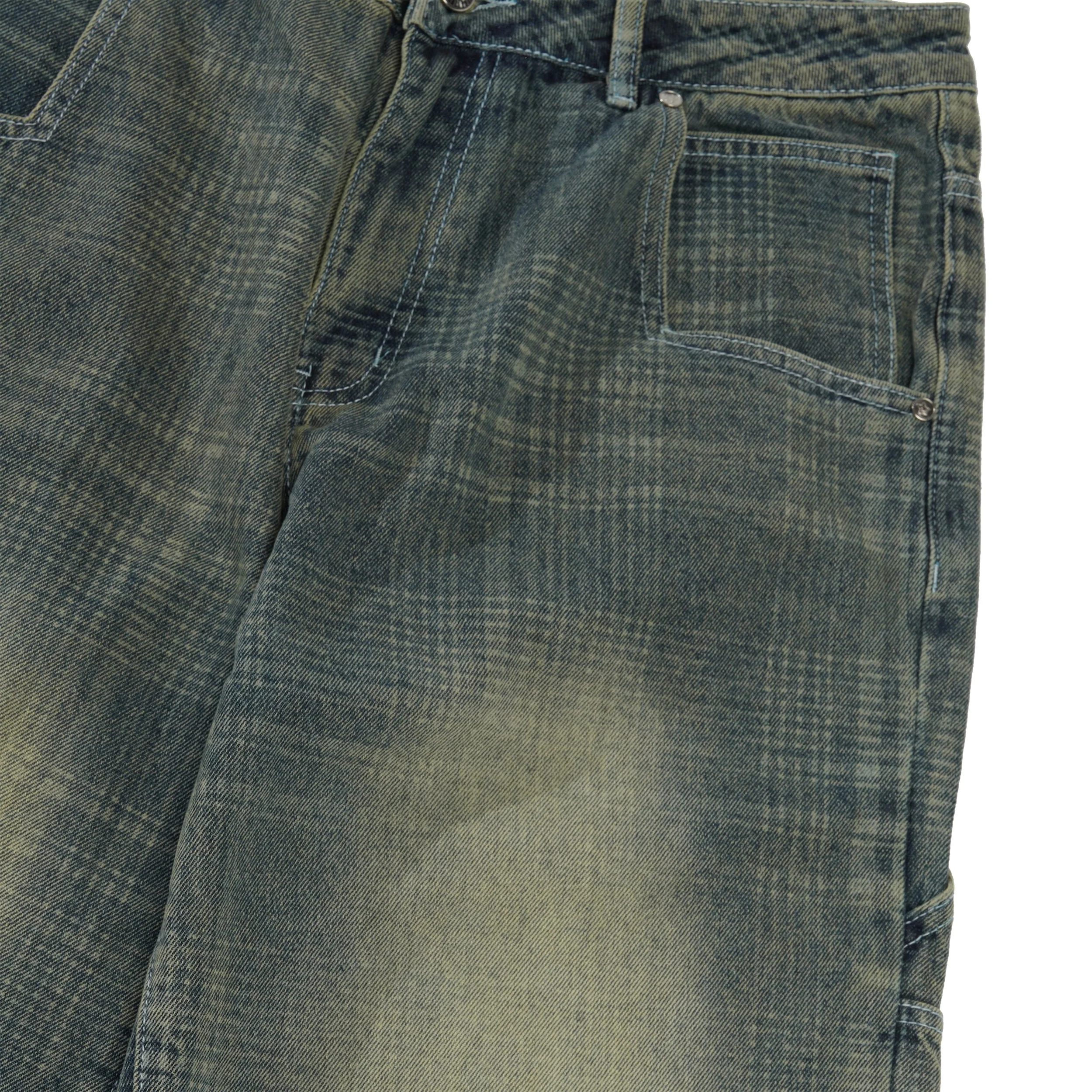 Plaid Star Denim Jean, Blue - Image 2