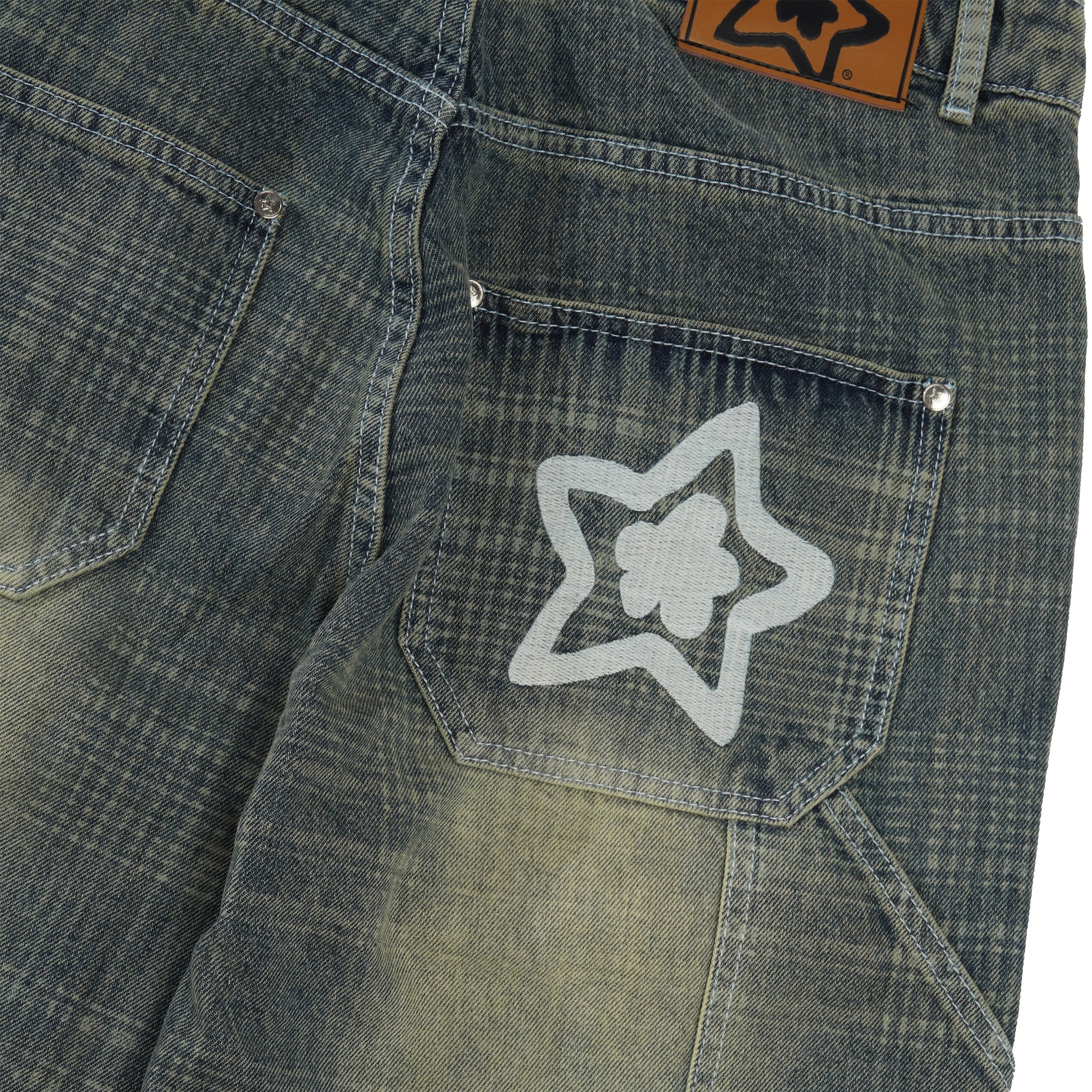 Plaid Star Denim Jean, Blue - Image 4