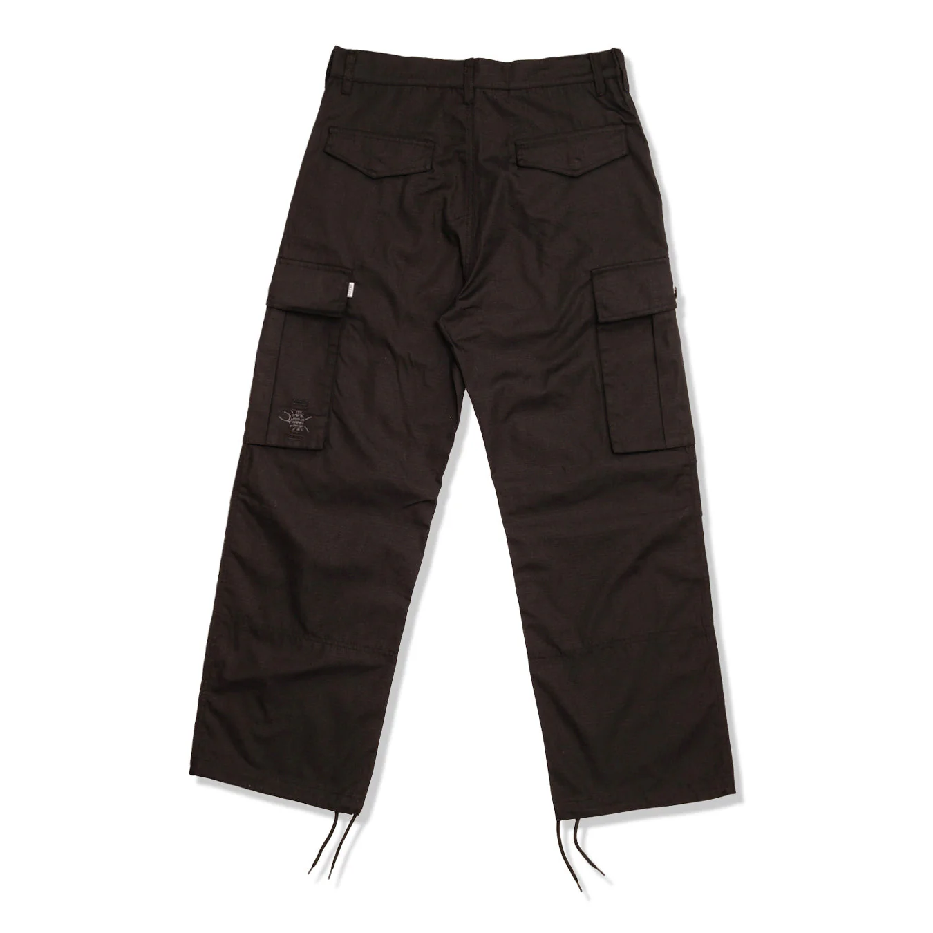 Pleated Rip Stop Cargo Pants, Black - Image 2