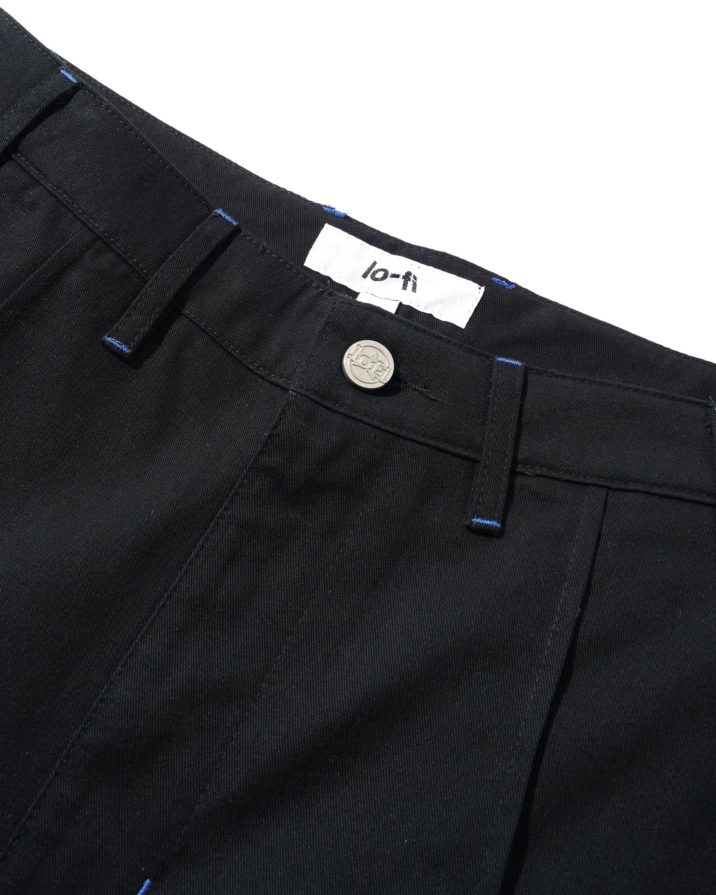 Cotton Pleated Shorts, Black - Image 5