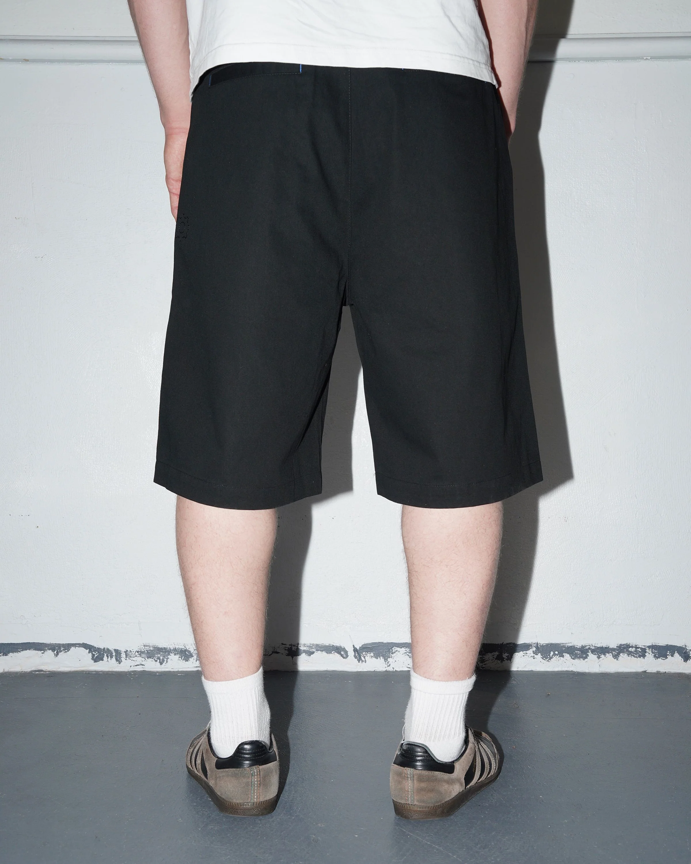 Cotton Pleated Shorts, Black - Image 9