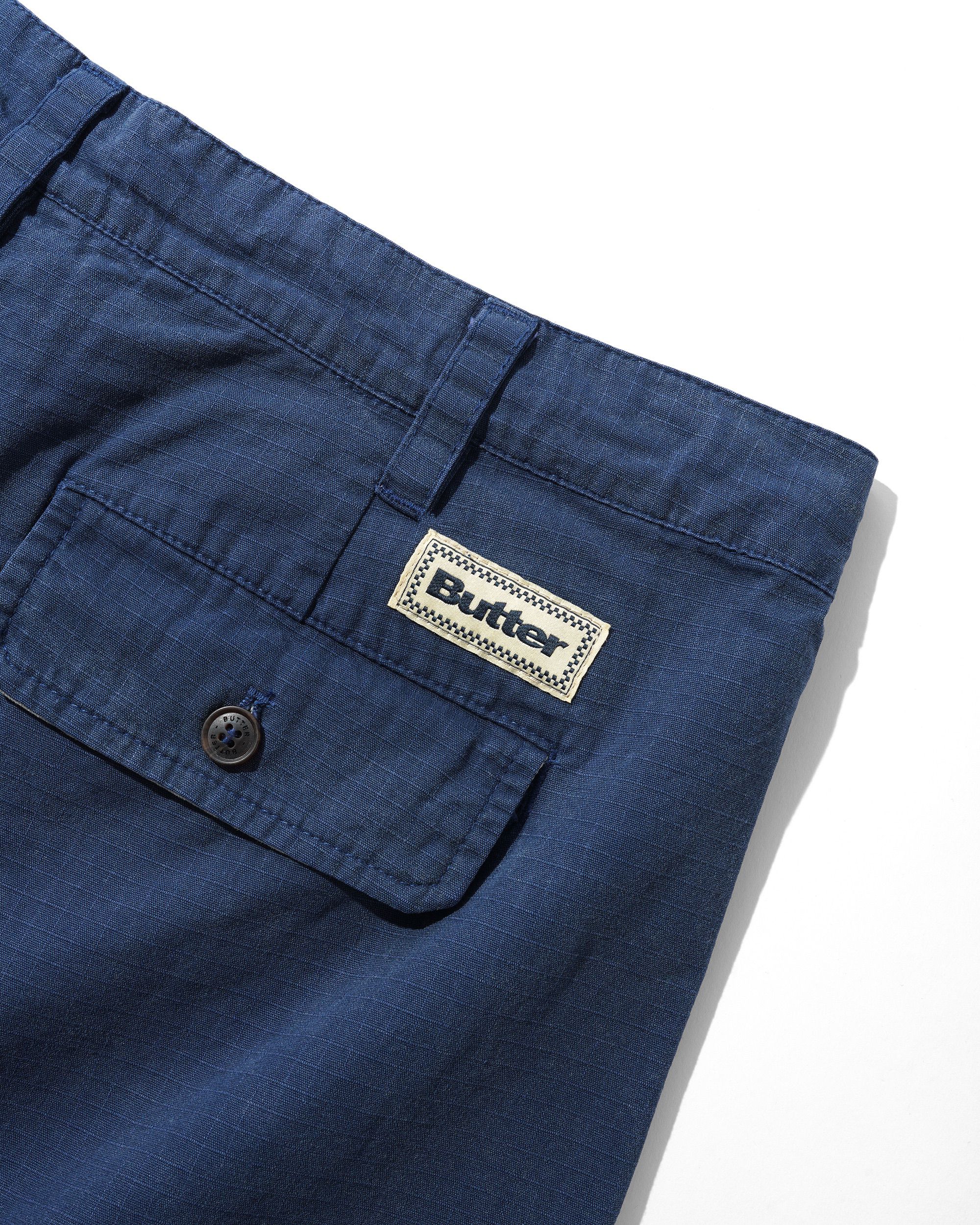 Pleated Shorts, Navy - Image 3