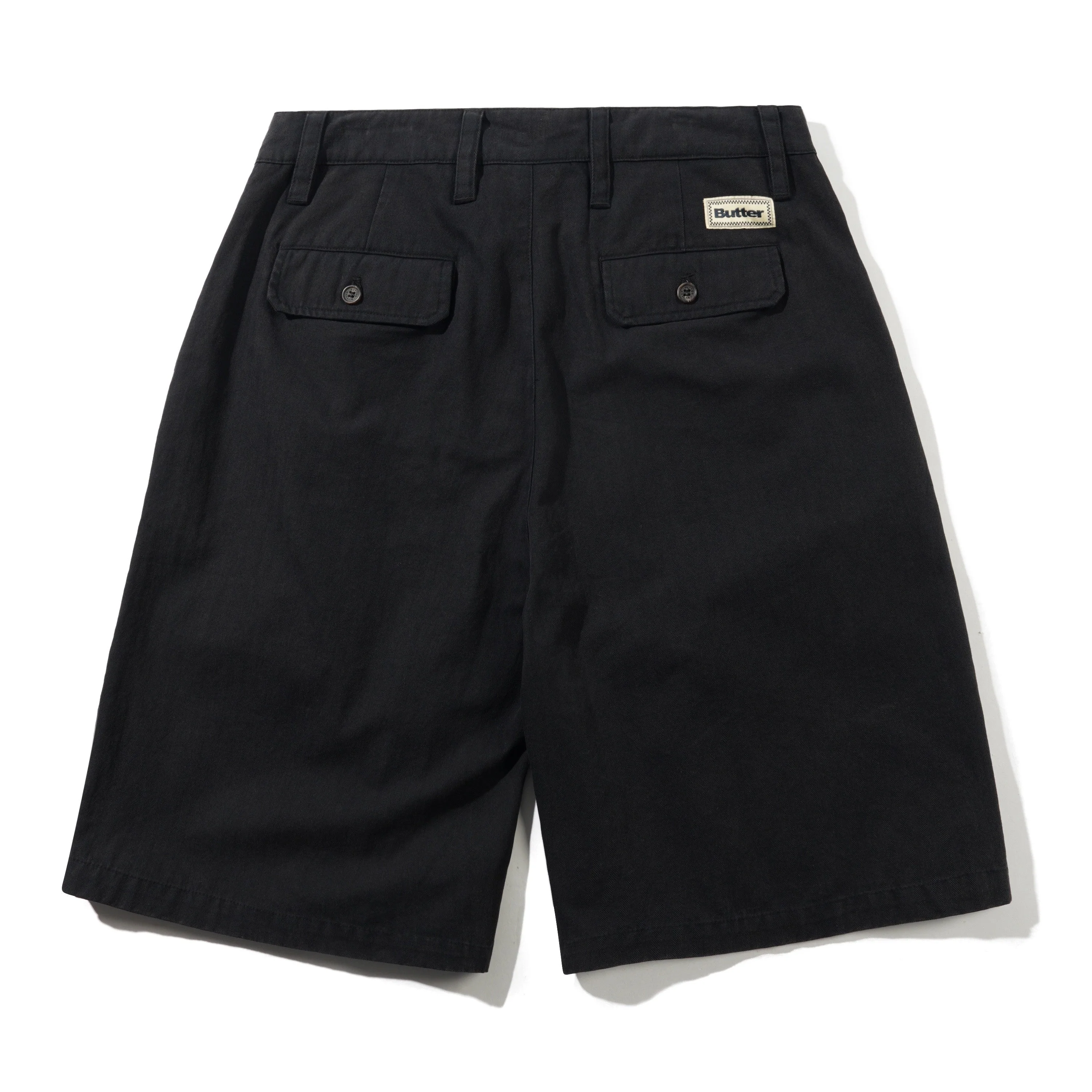 Pleated Shorts, Washed Black - Image 2