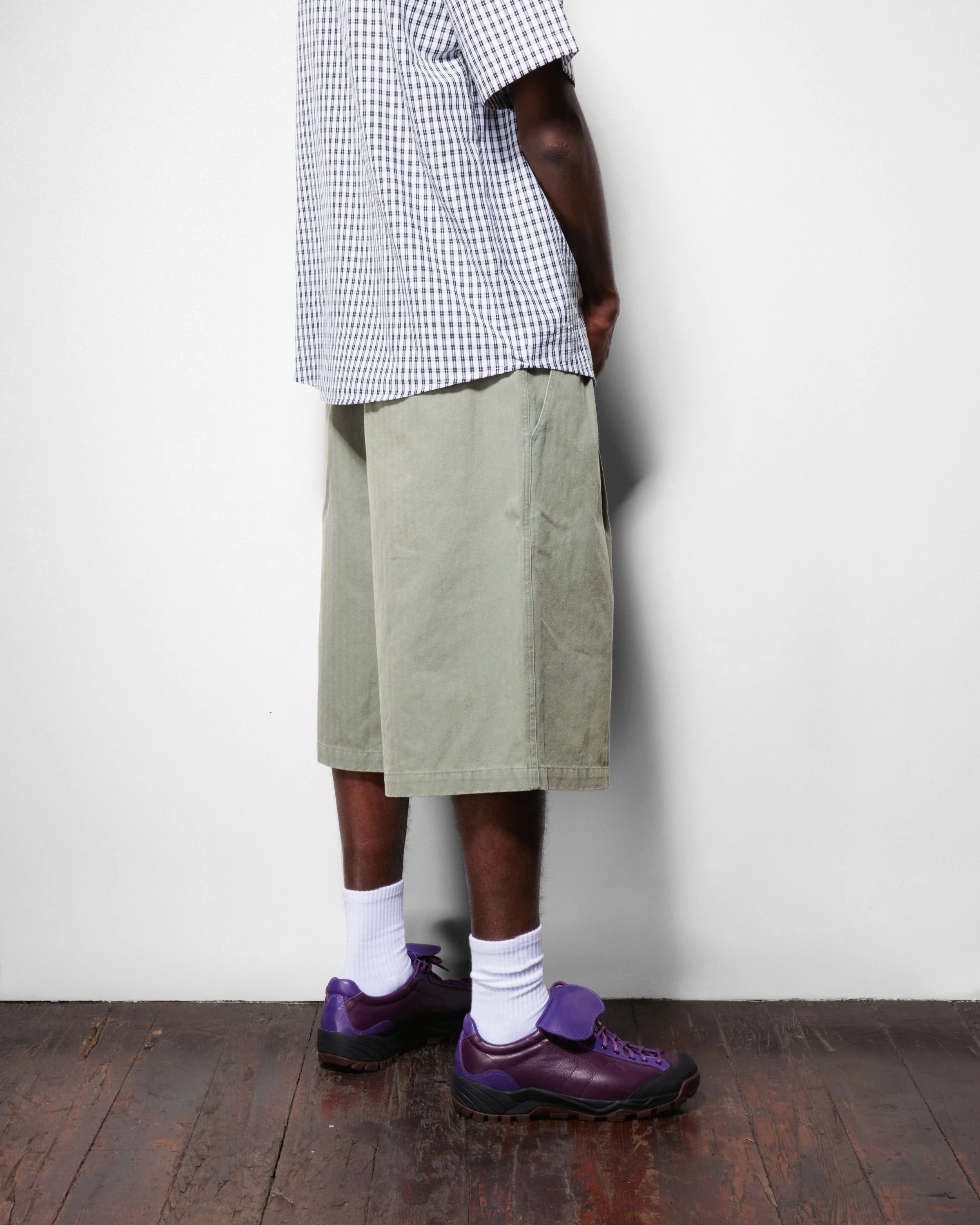 Pleated Shorts, Washed Fatigue - Image 6