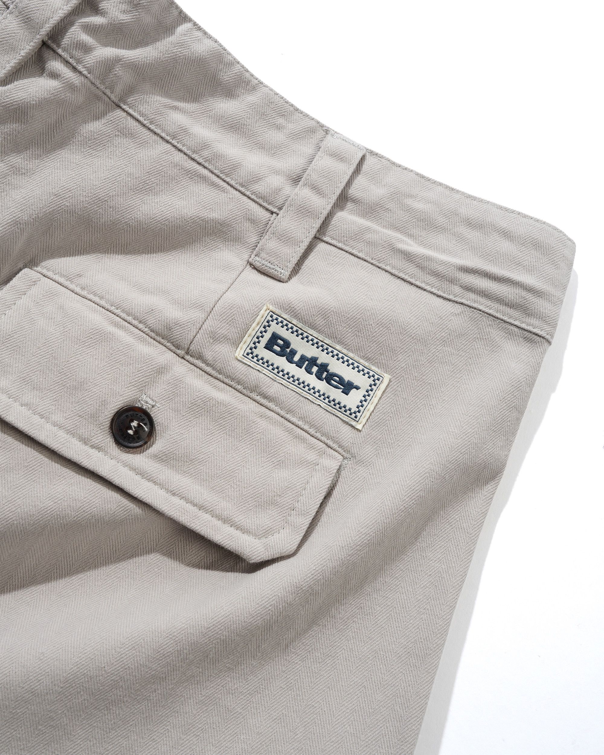 Pleated Shorts, Washed Light Grey - Image 3