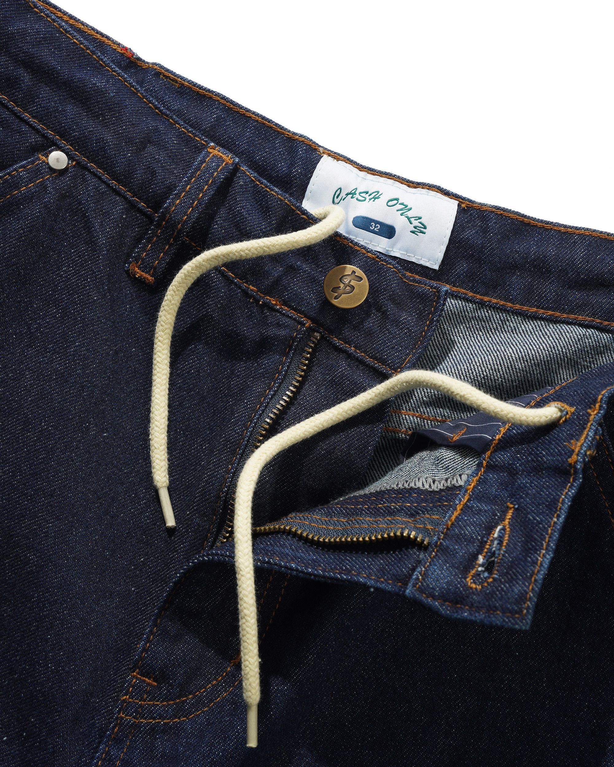 Point Denim Shorts, Raw Denim - Image 3