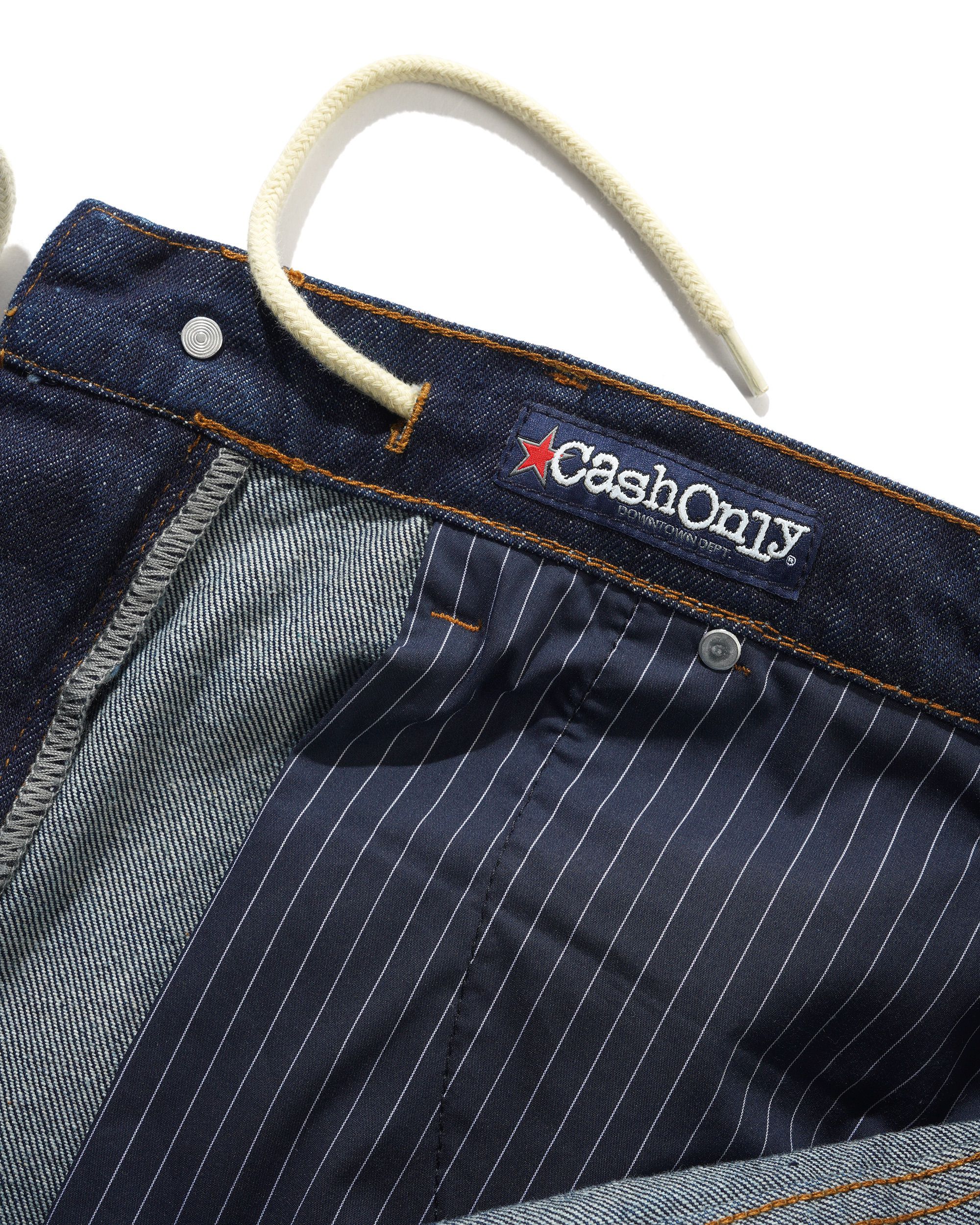 Point Denim Shorts, Raw Denim - Image 4