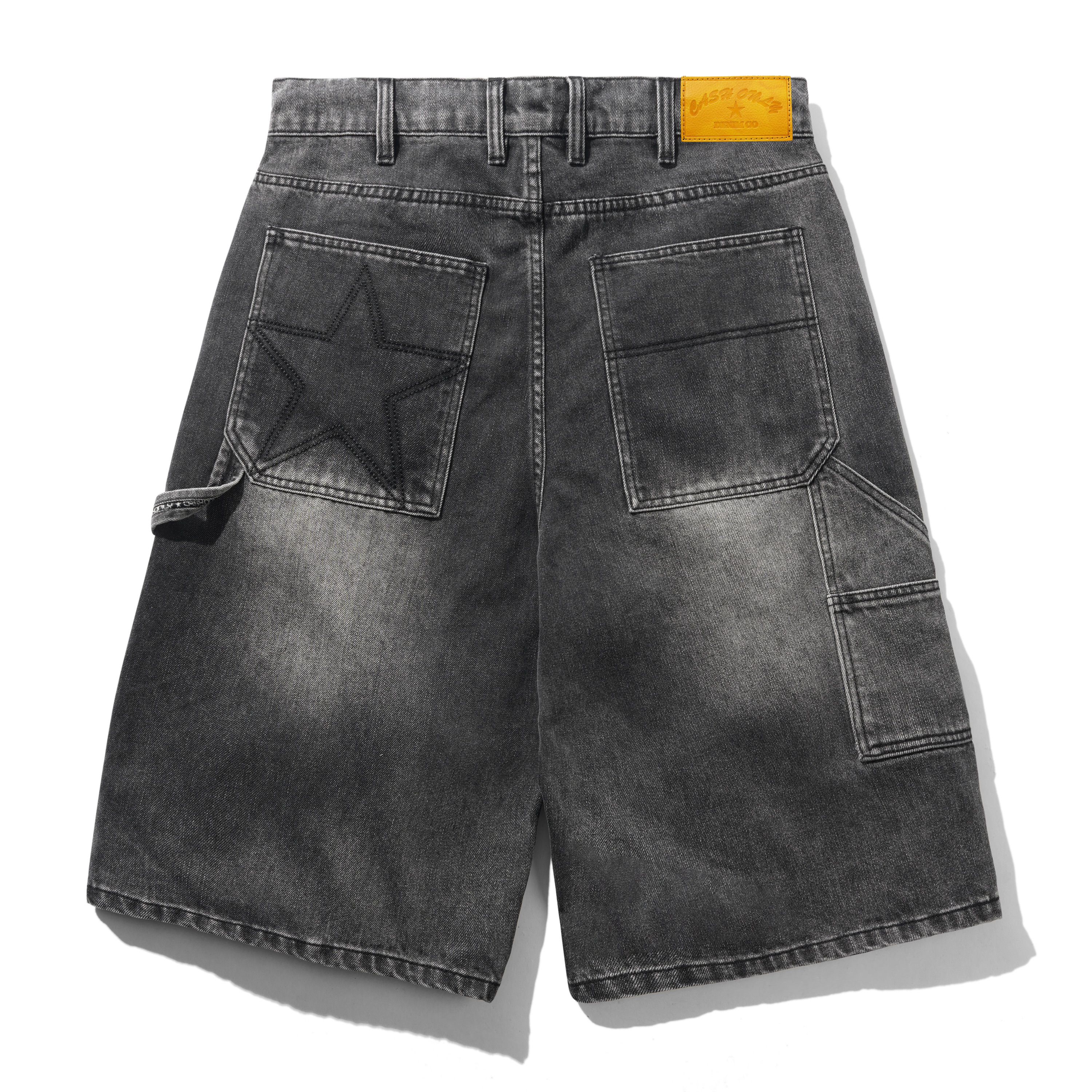 Point Denim Shorts, Work Grey - Image 2