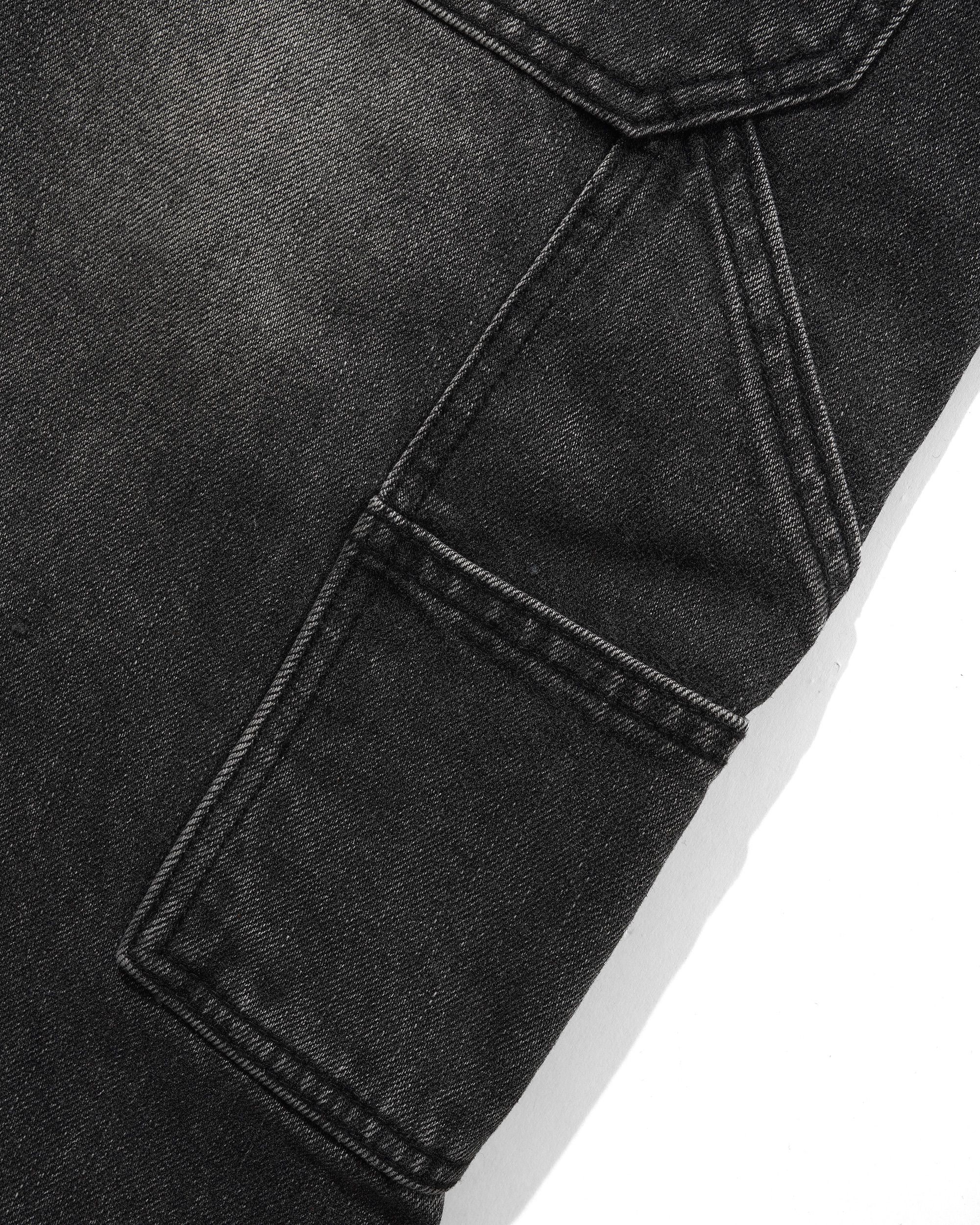 Point Denim Shorts, Work Grey - Image 6